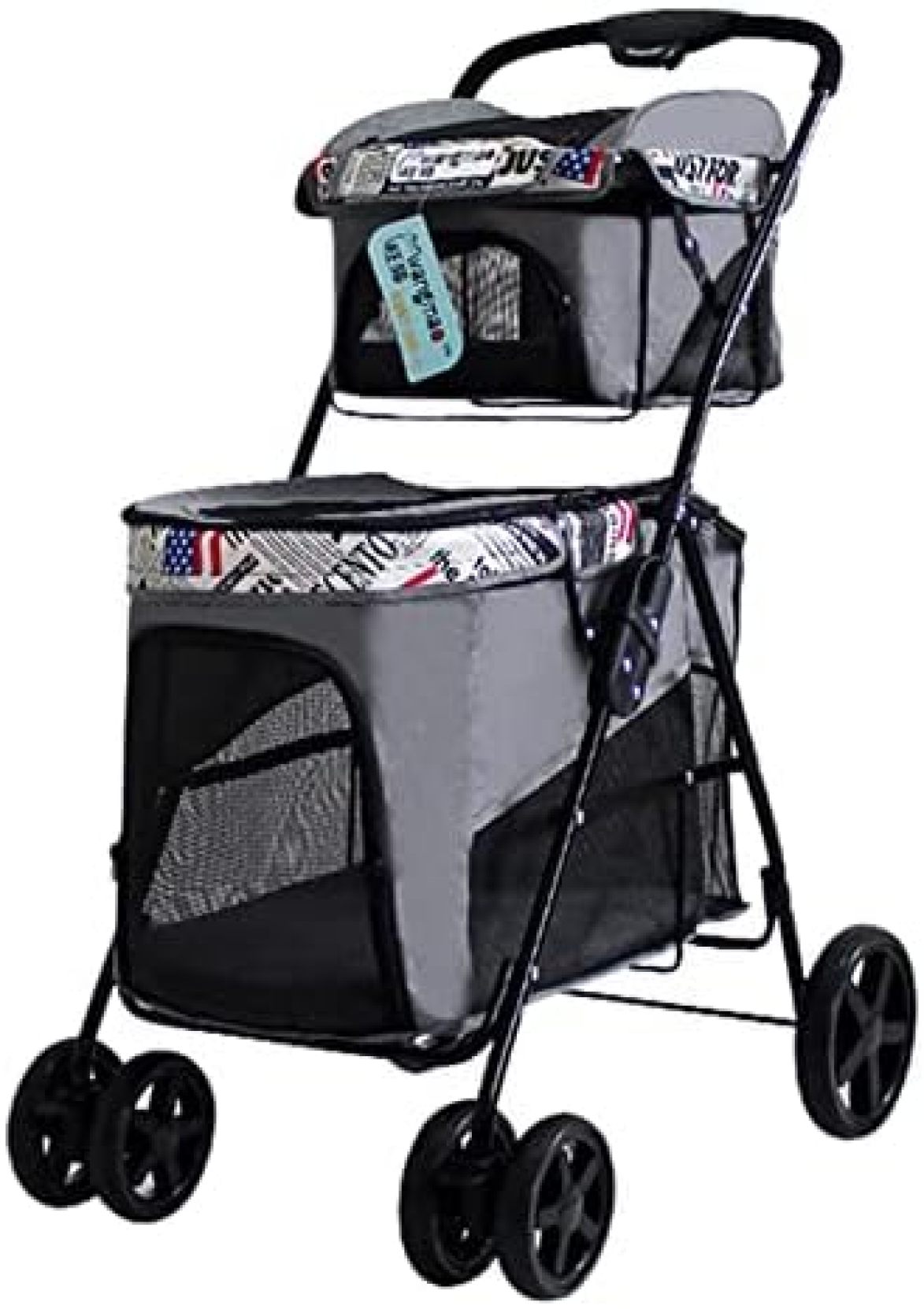 【20%OFFクーポン～】ペットカート 折りたたみ 犬 カート 犬用ベビーカー ペットカー 4輪 レインカバー付き 前輪360°回転 後輪ブレーキ付 バギー エアバギー犬 多頭 通気 組み立て簡単 旅行? 老犬介護用?小型犬