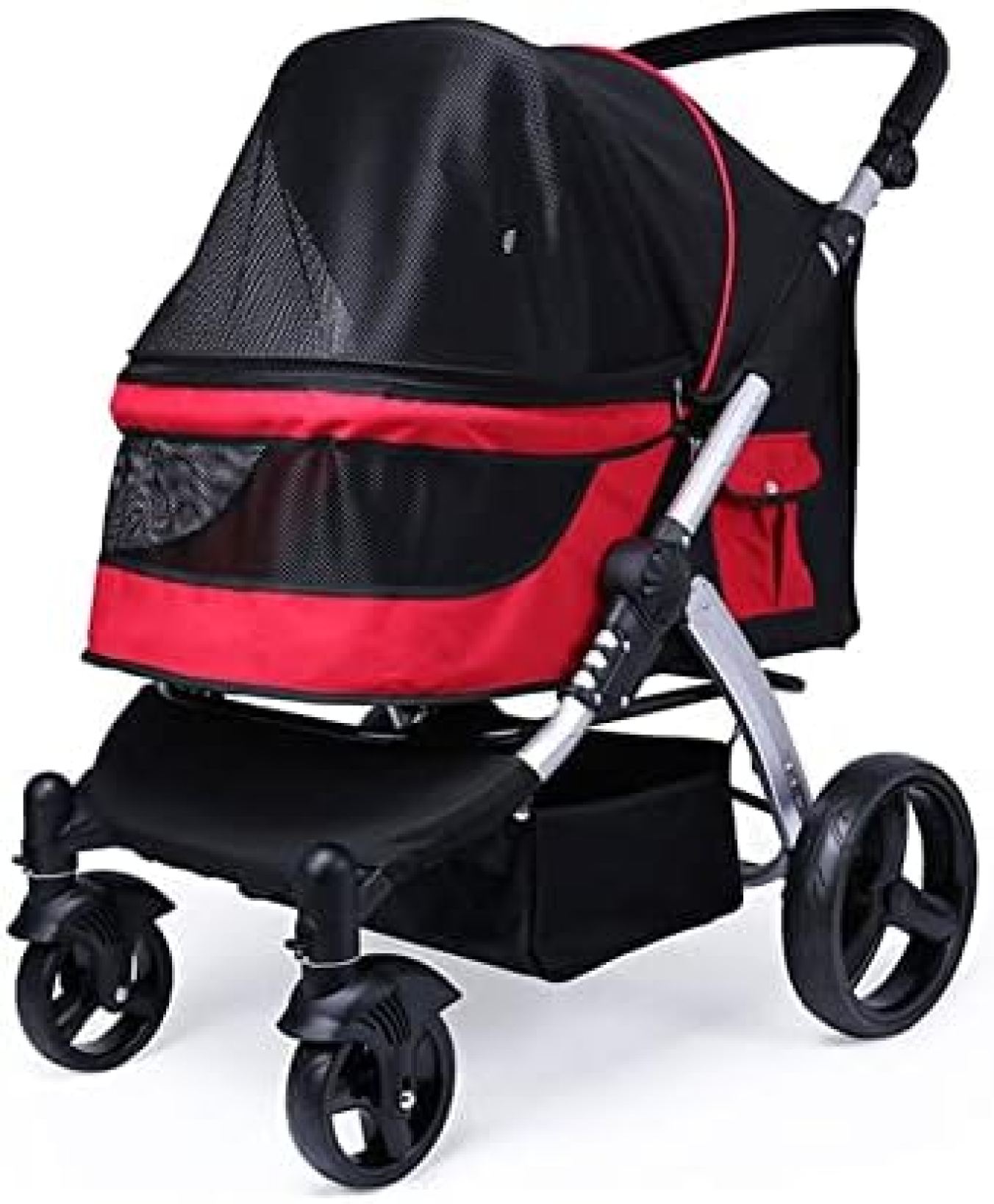 【20%OFFクーポン～】ペットカート ベビーカー バギー 犬 猫 多頭 大型ドッグカート ペットストローラー 4輪猫犬兼用 ペット旅行ベビーカー 可能 通気 軽量 前輪360°回転 猫犬兼用 折りたたみ ペットカート 耐荷重