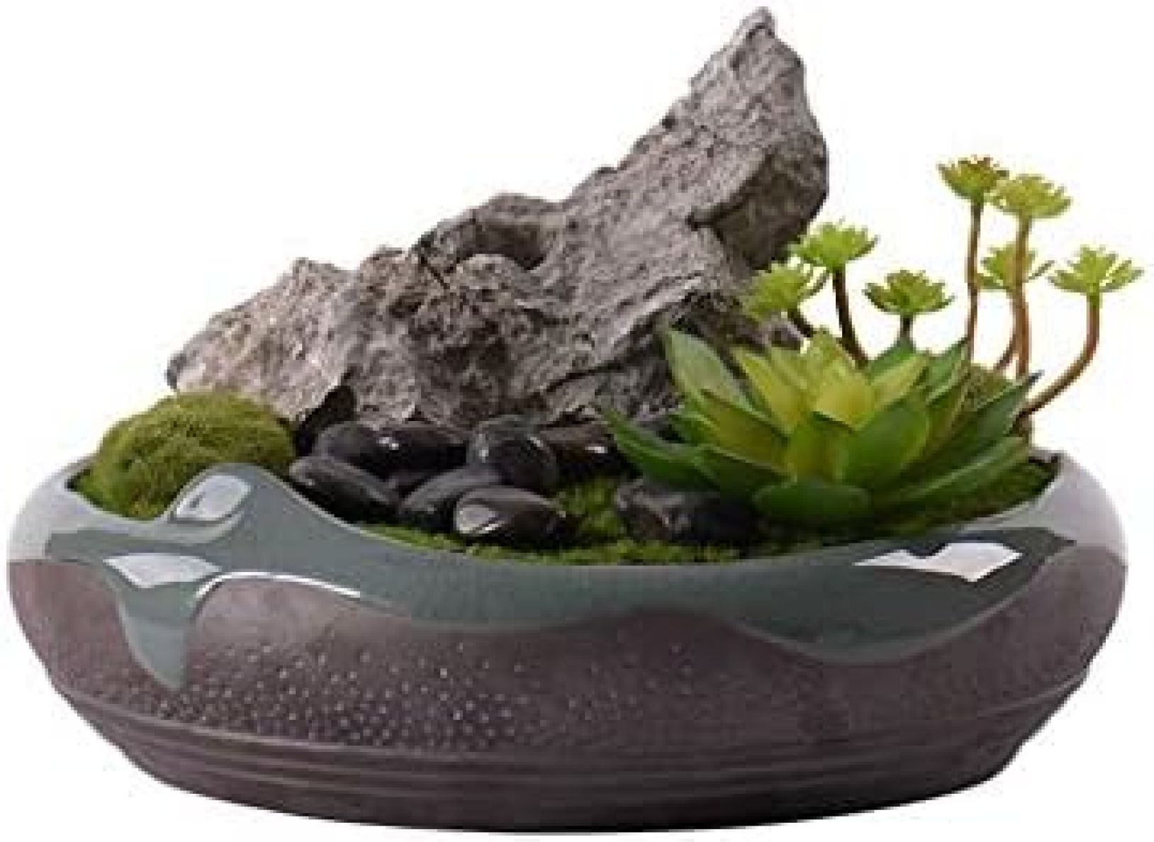 【20%OFFクーポン】人工盆栽 中国の人工芝人工緑の植物、ホームリビングルーム表花ジュエリー造花鉢植え、人工盆栽セラミック人工植物 人工観葉植物｜Yokos