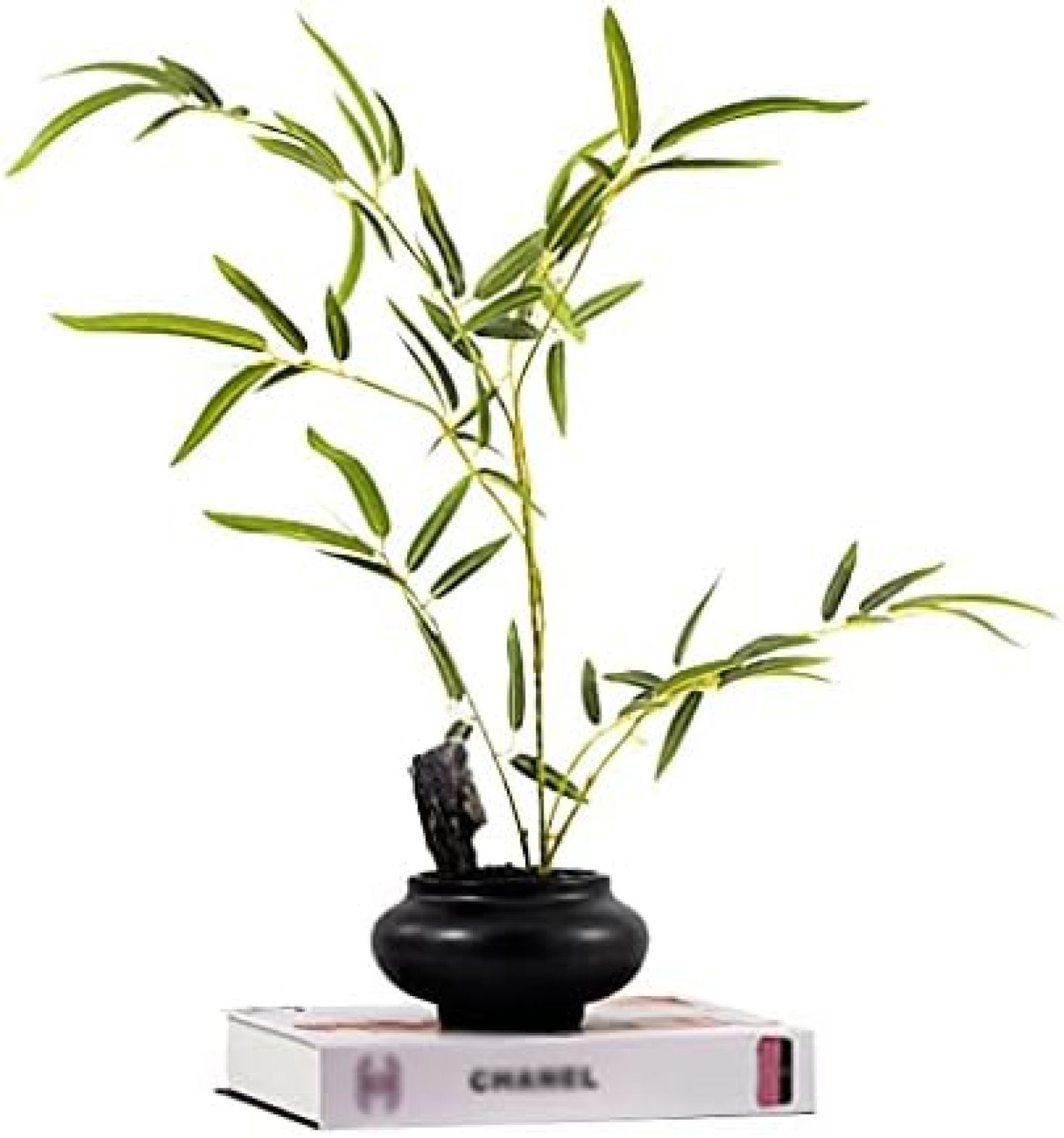 【20%OFFクーポン】人工観葉植物 シミュレーション 竹 グリーン ホール コーヒー テーブル 禅 オーナメント リビングルーム 勉強部屋 ソフト 陶器 盆栽 19.3インチ｜Yokos