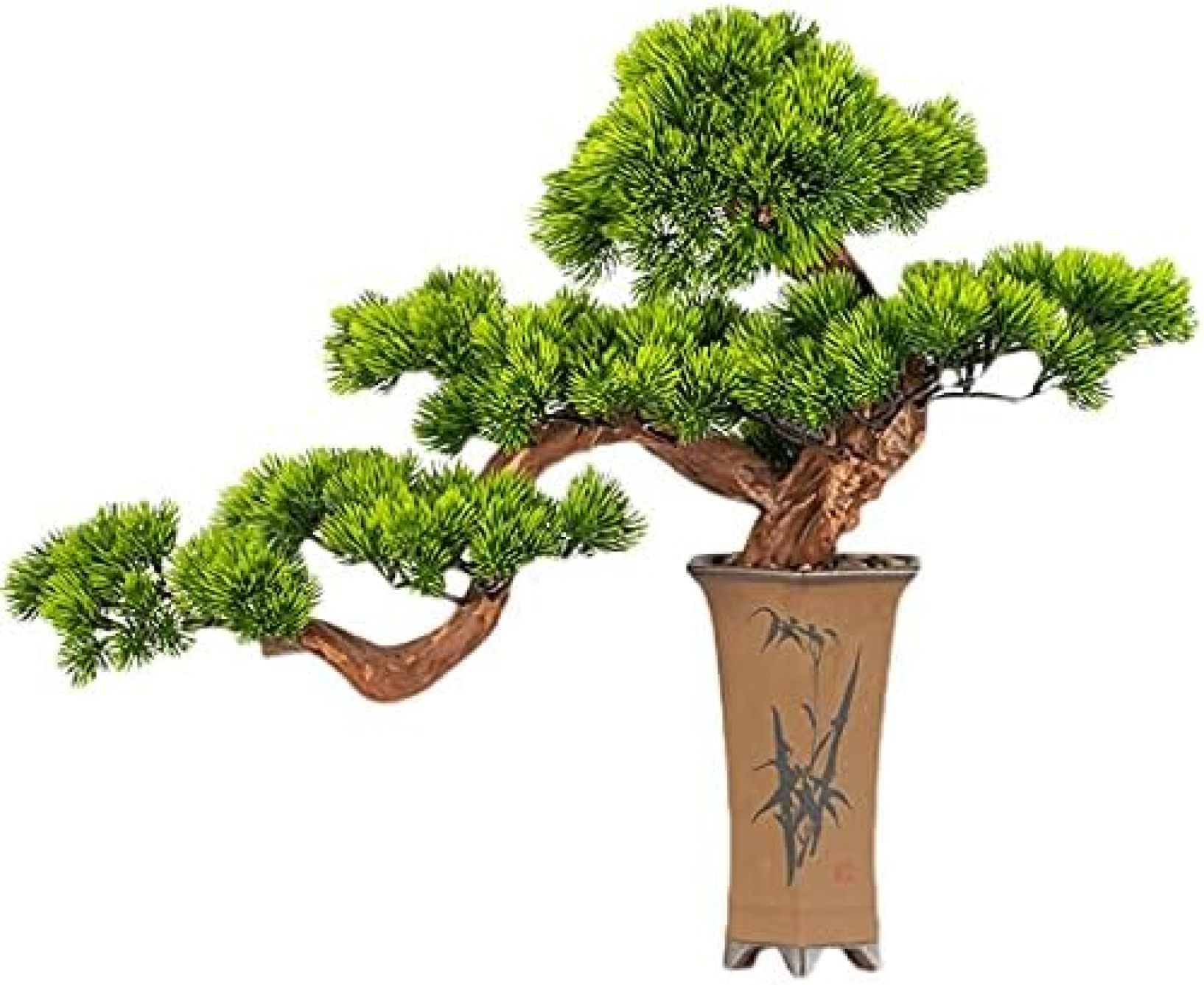 【20%OFFクーポン】偽物の植物/人工樹木 人工盆栽の松の木、19インチのフェイクの鉢植えの植物、偽の木の鍋の装飾品杉の盆栽の植物、茶室 人工観葉植物｜Yokos