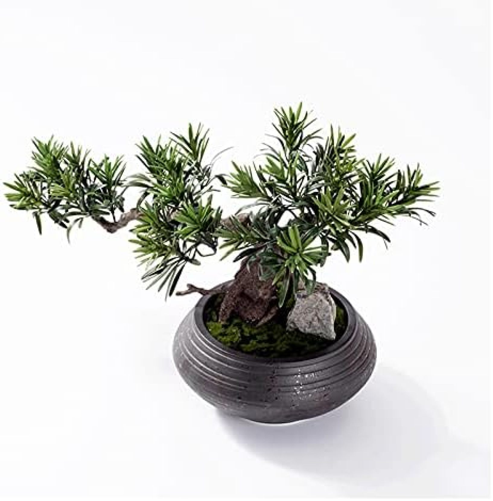 【20%OFFクーポン】人工観葉植物 11インチ人工植物盆栽パインツリー、シリコーンシミュレーショングリーンプラント盆栽、廊下のフロントデスクなど 人工盆栽|Yokos