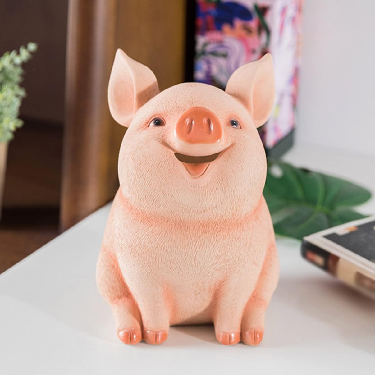 豚 貯金箱 ポリレジン貯金箱 貯金缶 カラー ブタ 子供 貯金箱 F コイン箱 子供 生日クリスマス プレゼント可愛い マスコット 宝箱 豚小銭ボックス コインバンク 家の装飾 アンティーク おもしろ|Yokos