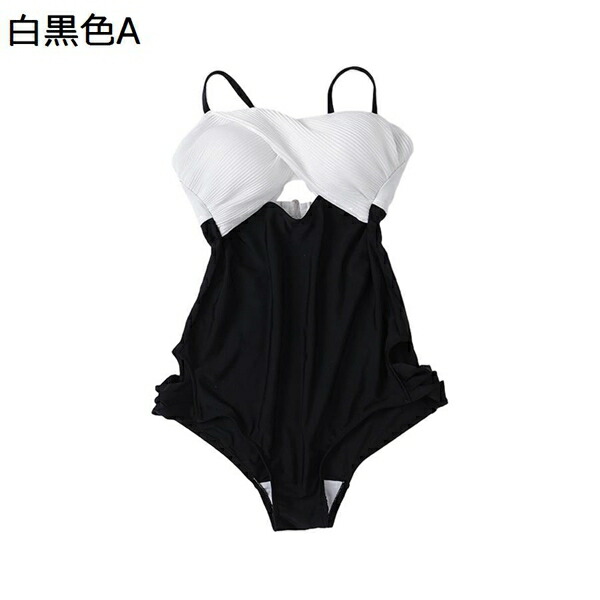 オールインワン 水着 レディース 一体型 ワンピース M～XL セクシー 温泉 海水浴 水泳 スイミング プール リゾート ビーチ ビーチウェア シンプル 大人 オトナ ママ お母さん 体型カバー かわいい 脚長効果 モノキニ パッド入り ワイヤーなし