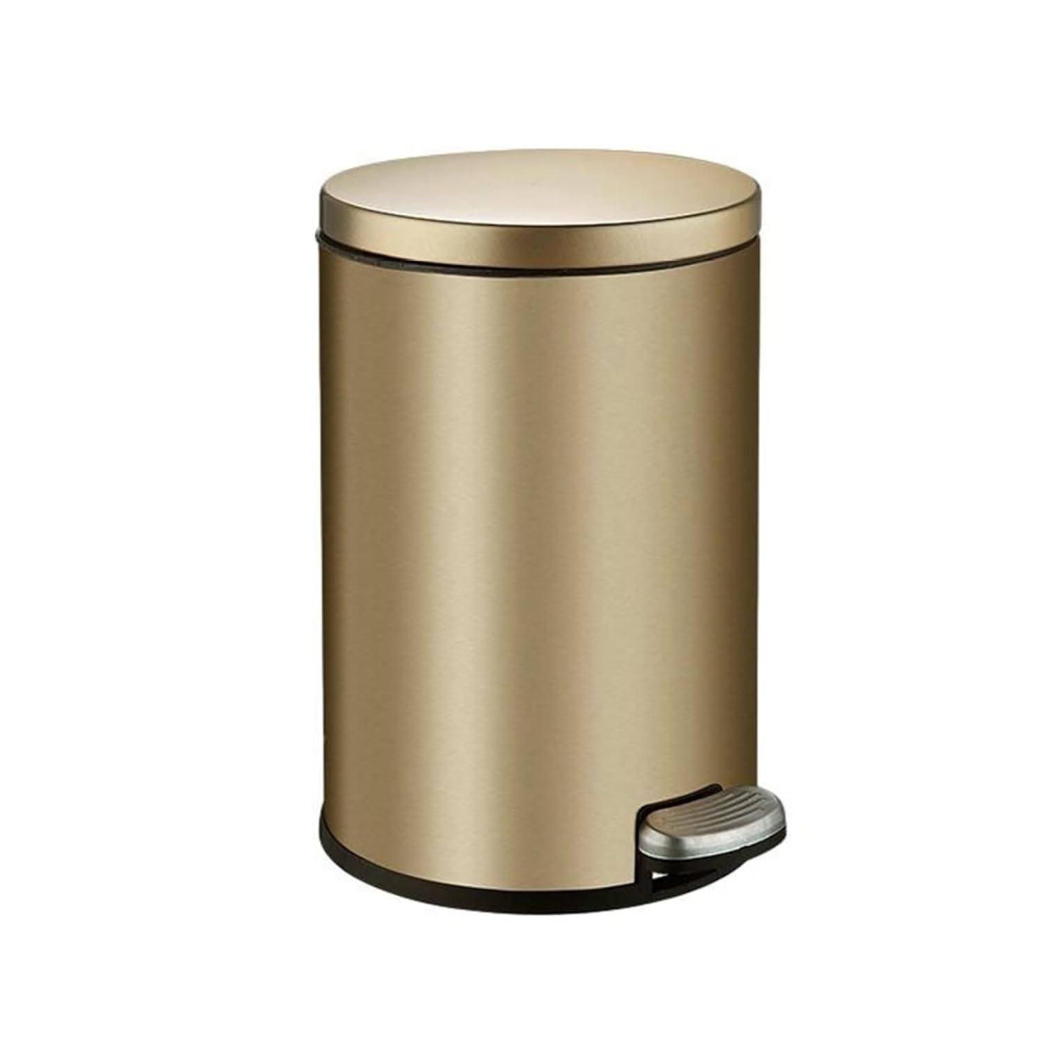 ゴミ箱 ふた付き 6L ダストボックス 丸型 ペダル式 ごみ箱 スリム おしゃれ 抗菌 消臭 密閉 音無し 部屋 キッチン リビングルーム トイレ 浴室 オフィス用 スチール ゴールド