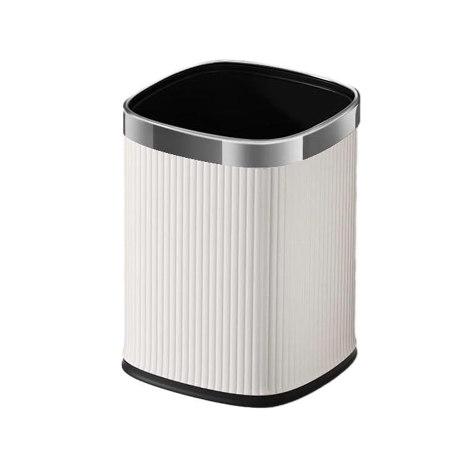 ゴミ箱 フタなし 12L ダストボックス 角型 ごみ箱 ゴミ袋が見えない スリム おしゃれ シンプル 抗菌 部屋 キッチン リビングルーム トイレ 浴室 オフィス用 スチール ホワイト