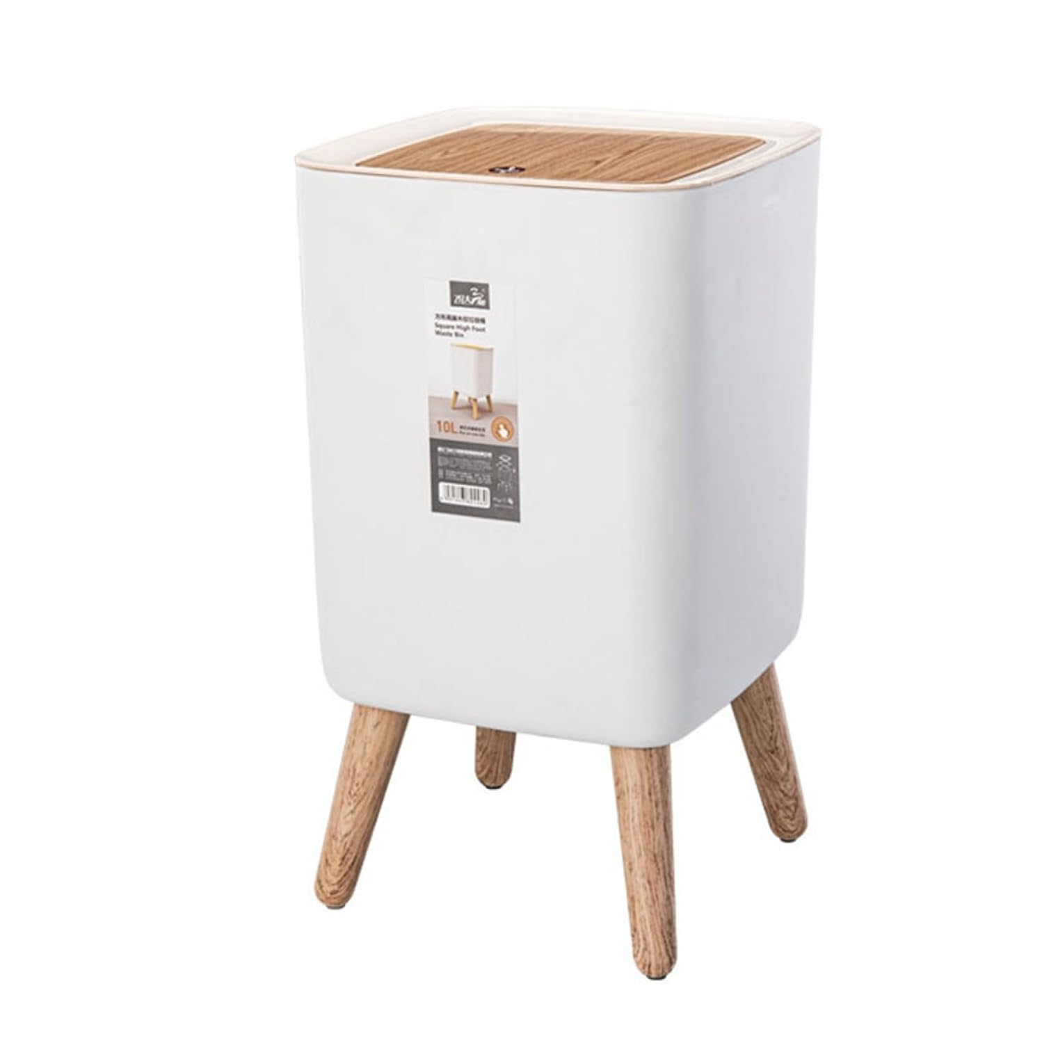 ゴミ箱 ふた付き 10L ダストボックス 角型 プッシュ式 ごみ箱 スリム おしゃれ 抗菌 消臭 密閉 音無し 部屋 キッチン リビングルーム トイレ 浴室 オフィス用 プラスチック