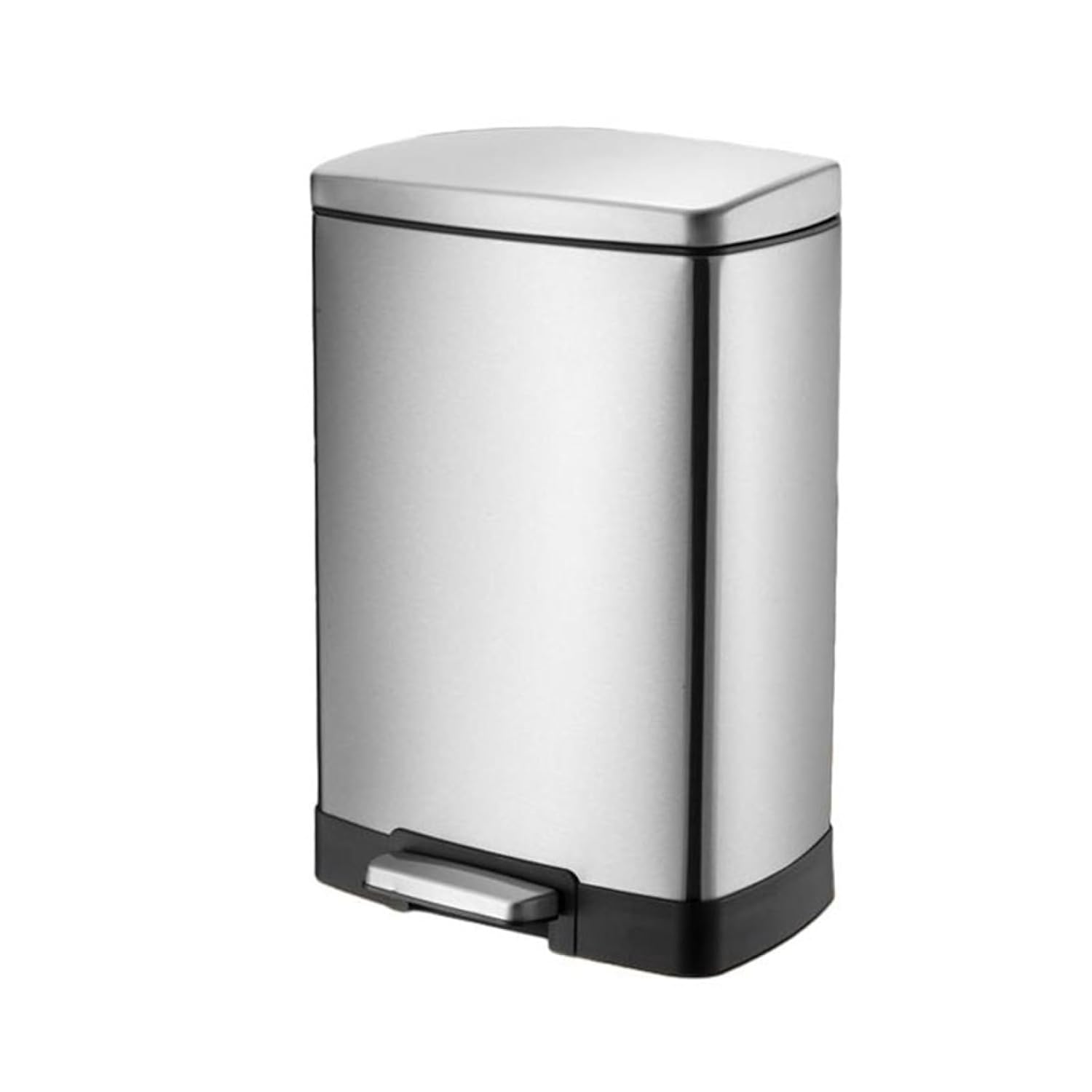 ゴミ箱 ふた付き 12L ダストボックス 角型 ペダル式 ごみ箱 スリム 音無し おしゃれ 抗菌 密閉 消臭 トイレ 浴室 キッチン 部屋 リビングルーム オフィス用 スチール シルバー|Yokos