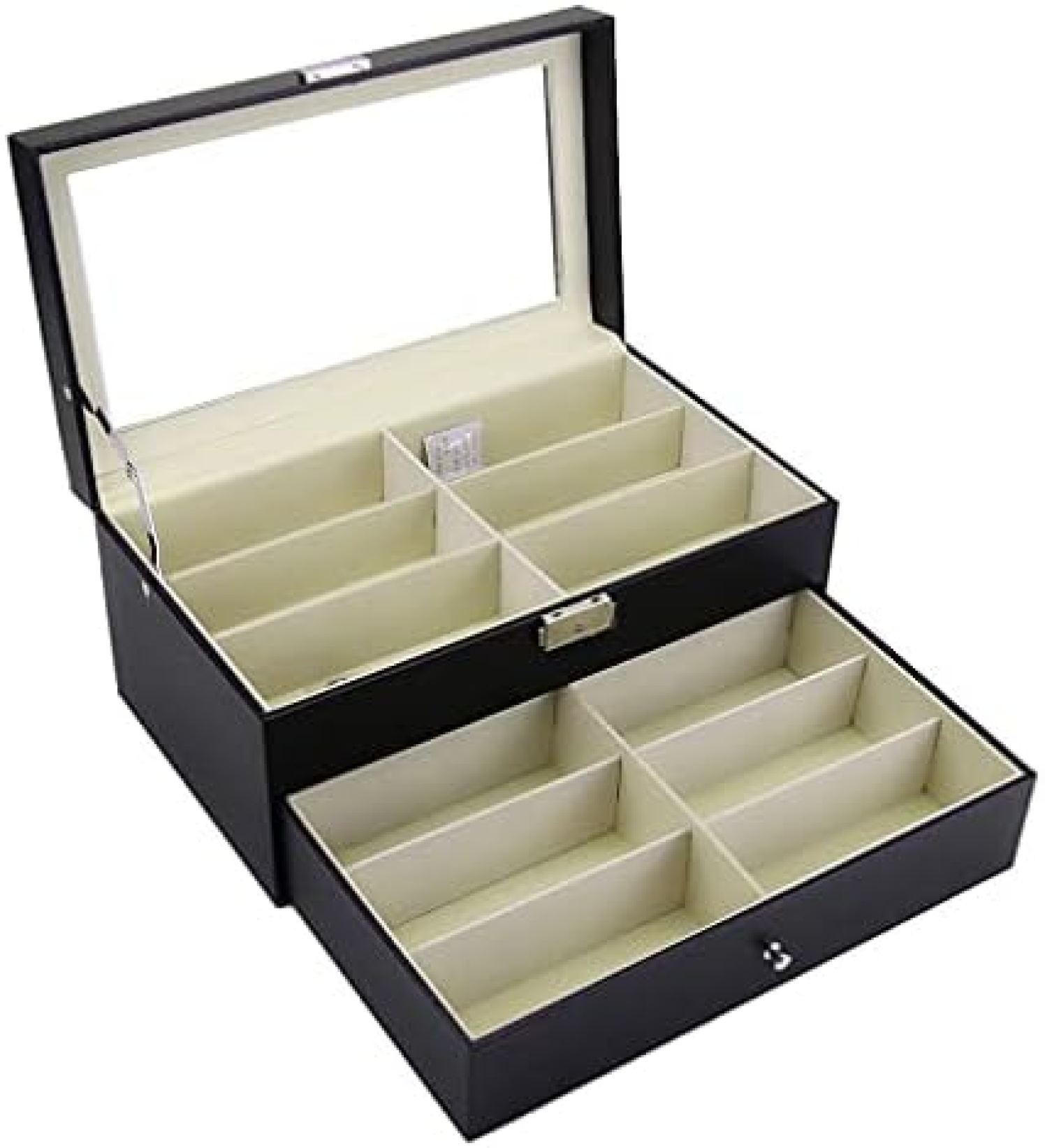 【20%OFFクーポン～】収納ケース めがね メガネ サングラス 収納ケース ボックス コレクションケース 二段式 12本用 眼鏡 ボックス コレクションケース ジュエリー 腕時計 ネクタイ 小物入れ