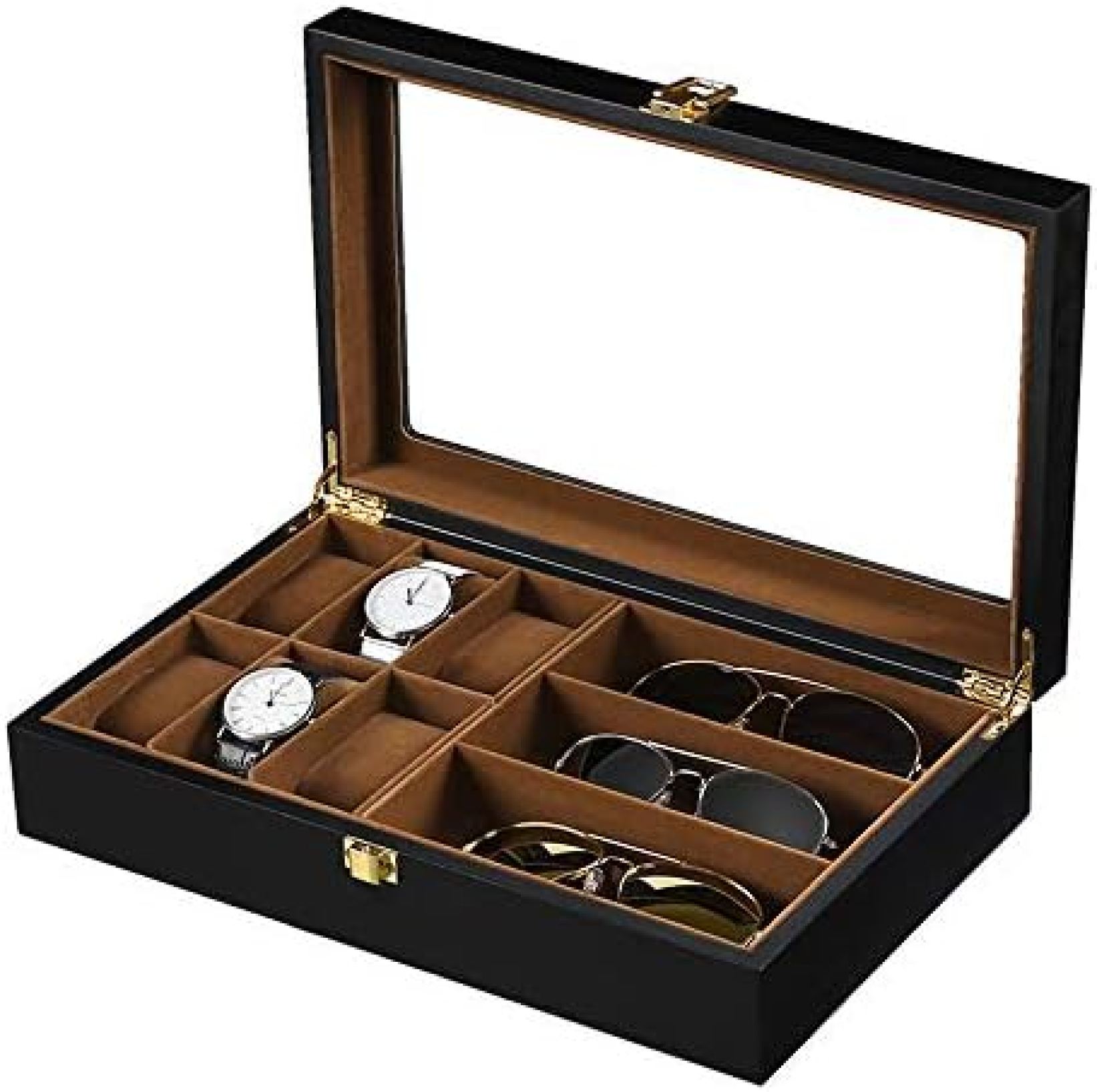 【20%OFFクーポン～】ジュエリーボックス 人気な 3位 眼鏡収納ボックス 6位 腕時計収納ボックス 木製 眼鏡/腕時計ケース 宝石箱 展示用 ジュエリーボックス