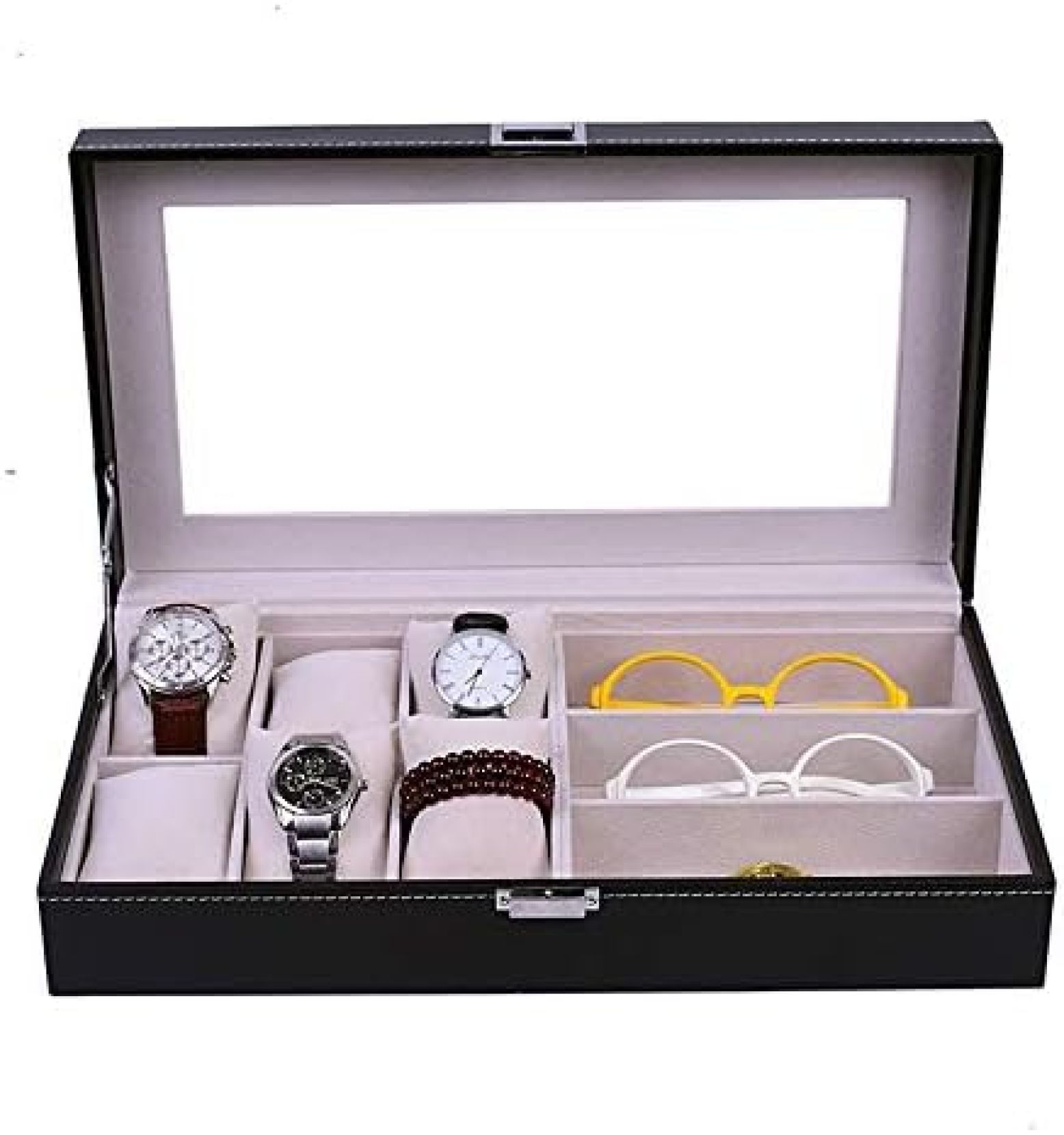 【20%OFFクーポン～】多機能収納 サングラスメガネの表示引き出しメガネ展示ケース眼鏡オーガナイザーソートボックスサングラス眼鏡収納ケースジュエリー時計サングラスショーケース 小物 雑貨 (Color : Black Si