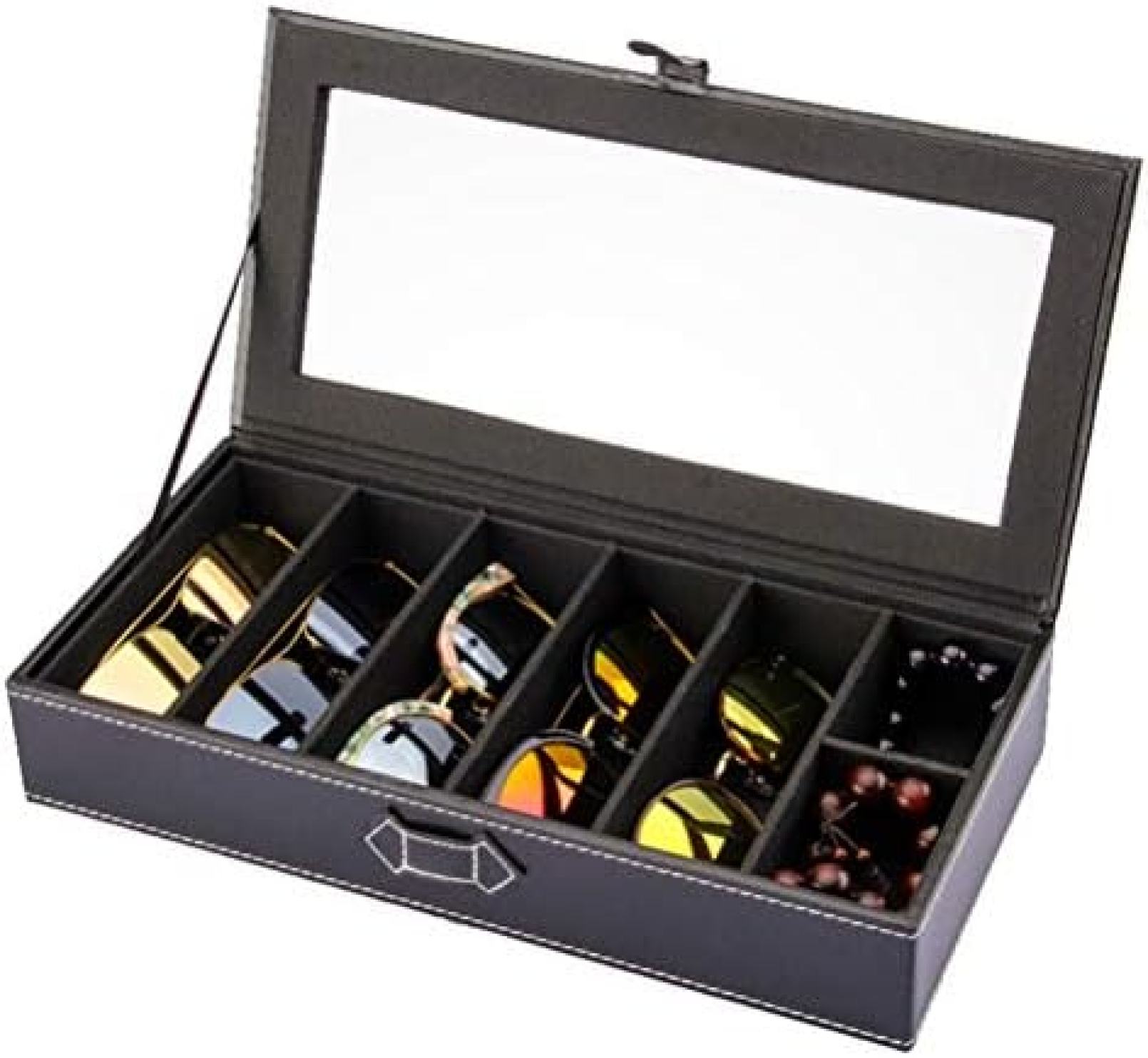 【20%OFFクーポン～】時計オーガナイザー眼鏡収納ディスプレイジュエリーボックスサングラススタンドトレイオーガナイザー、アイウェアケースコレクターボックス用アイウェアジュエリー