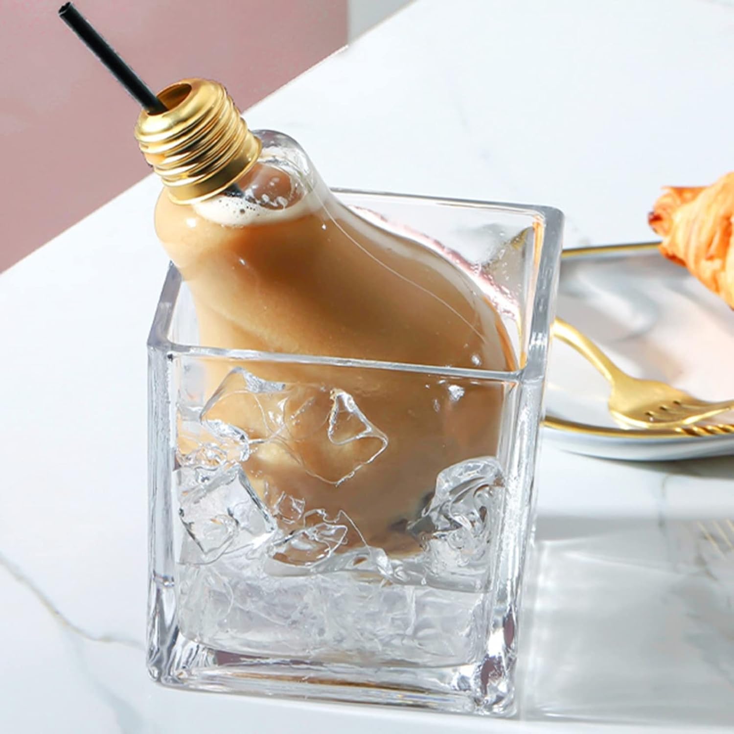 【20%OFFクーポン～】マティーニグラス 二層ガラス 310ml+622ml 冷却器付き 2個セット マティーニカップ ベルトベース アイス バー ギフト 分子 マルガリータ コスモポリタン マンハッタンカクテル