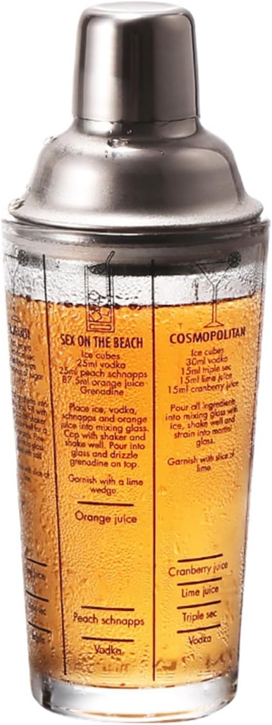 【20%OFFクーポン~】ガラススノーカップ 400ml カクテル ドリンクシェーカー ボストンシェーカー スノーカップ ミルクティーショップ スノーケトル スケール付き バー用 ドリンク混合バーツール