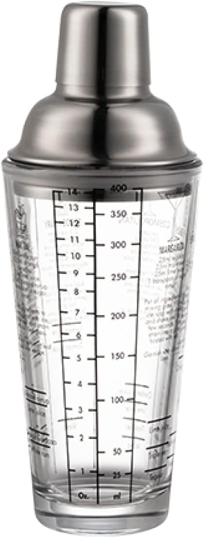 【20%OFFクーポン～】ガラススノーカップ 400ml カクテル ドリンクシェーカー ボストンシェーカー スノーカップ ミルクティーショップ スノーケトル スケール付き バー用 ドリンク混合バーツール