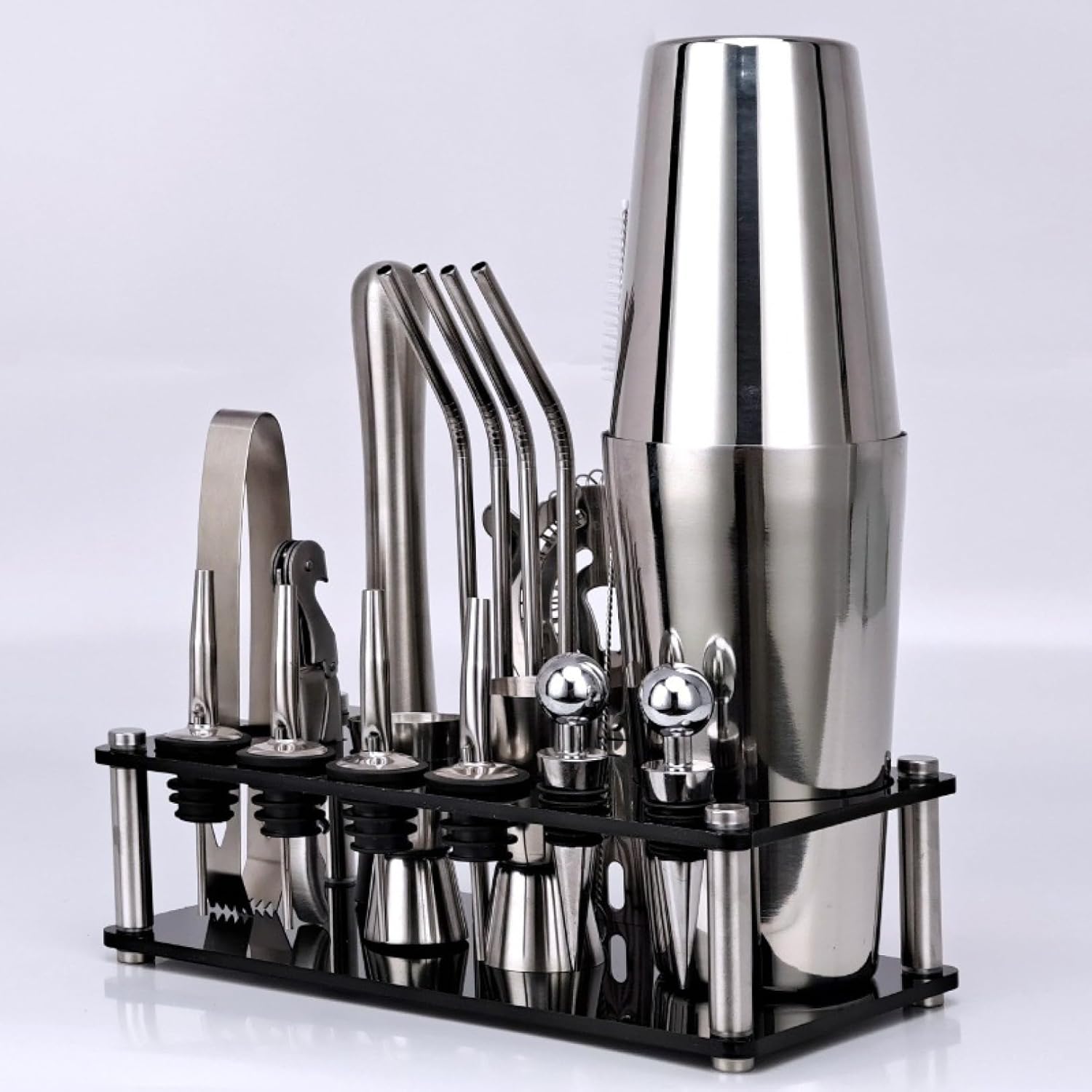 【20%OFFクーポン～】カクテルシェーカー 20点セット 600/750ml 業務用 カクテル バーテンダー セット カクテルセットバーテンダー 最高ツール ステンレス製 カクテルセット バーテンダーキット ホームバーキッ