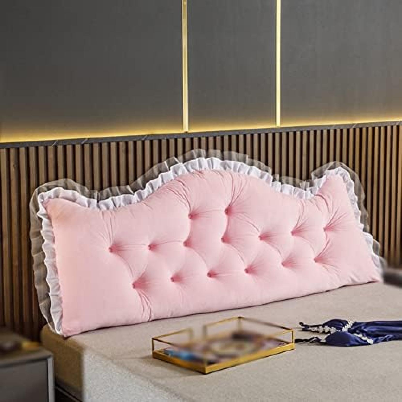 【20%OFFクーポン】ウェッジ枕 腰椎パッド うつぶせ寝クッション レース付き ウェッジクッション ベッドクッション 寮の客室用 ゴロ寝 姫系 ピンクB 背もたれクッション ロングクッション 120*50cm 読書クッショ|Yokos