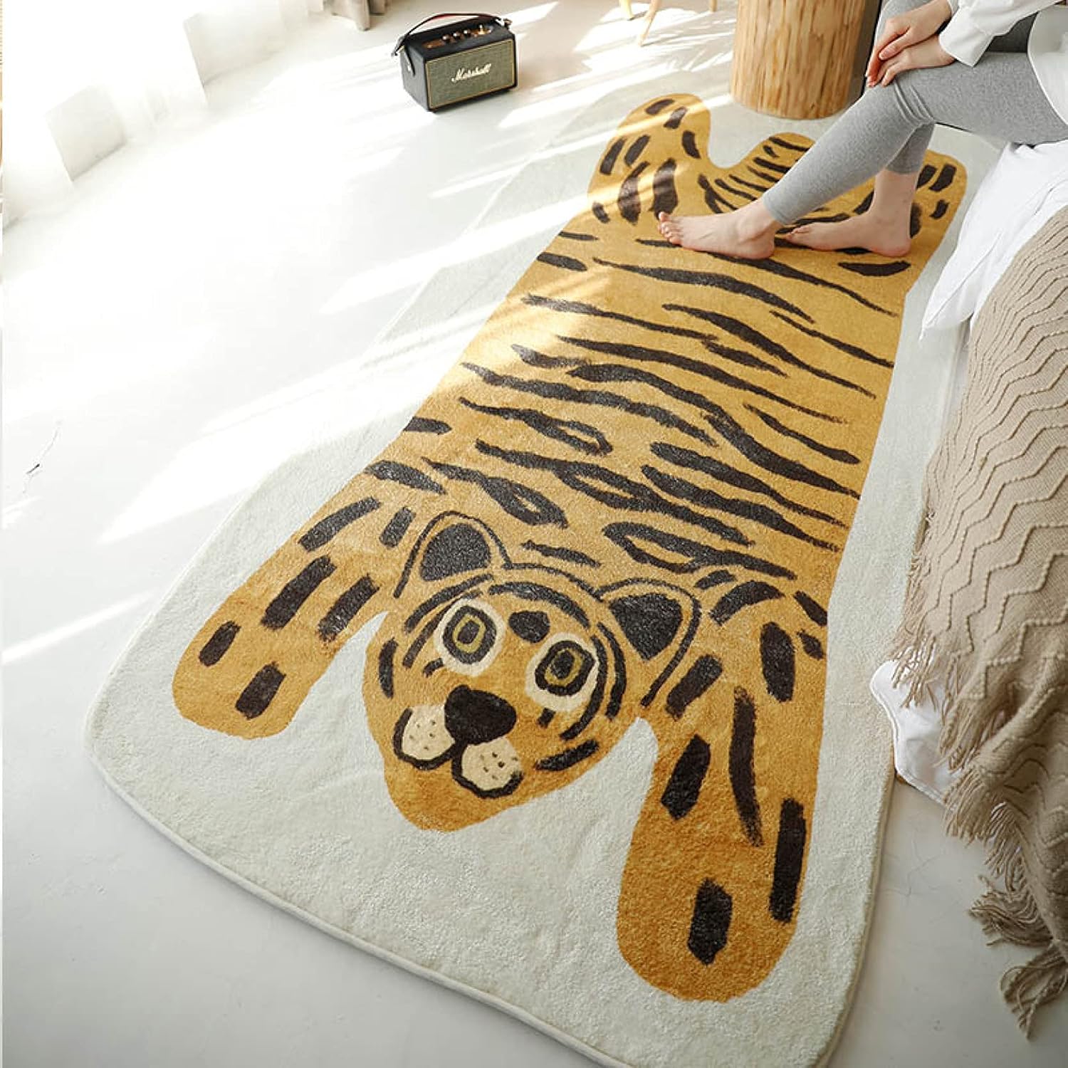 【20%OFFクーポン】北欧 ラグマット インテリア 洗える 滑り止め カーペット 60x120cm 西海岸 ホットカーペット対応 畳用 シンプル ヨガマット 居間ラグ 床暖房対応 アニマル柄 抗菌 防臭 ウォッシャブル リ