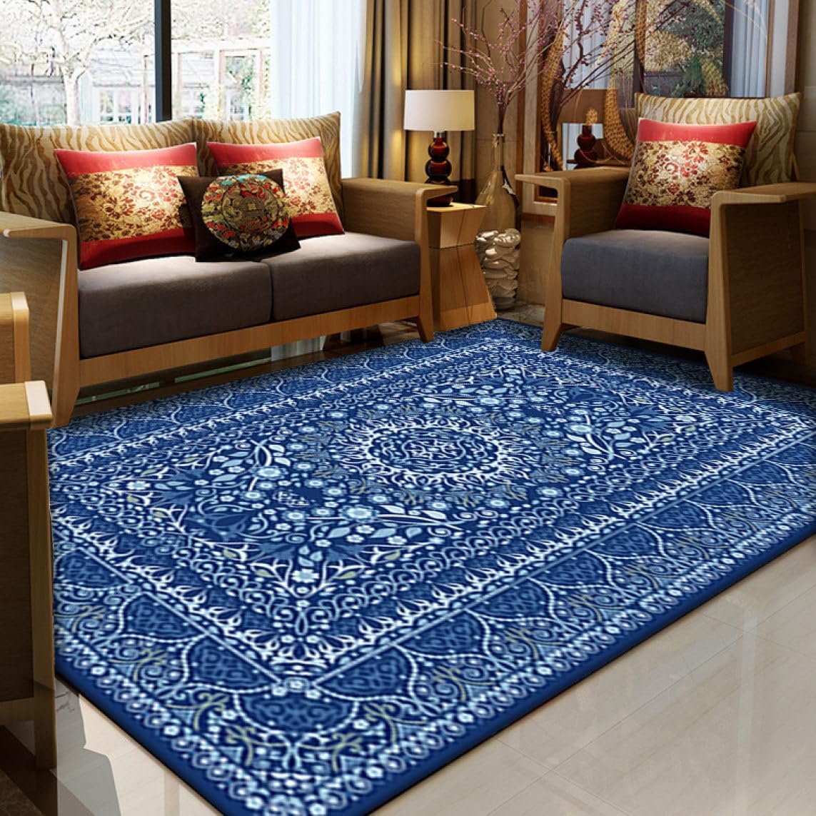 【20%OFFクーポン】ラグカーペット 北欧風 40x60cm ペルシャ 洗える ラグ 防滑 低反発 エコ ラグ マット 薔薇柄 夏用 吸水速乾 防音 ホットカーペット オールシーズン レトロ ヴィンテージ マット 宮廷風