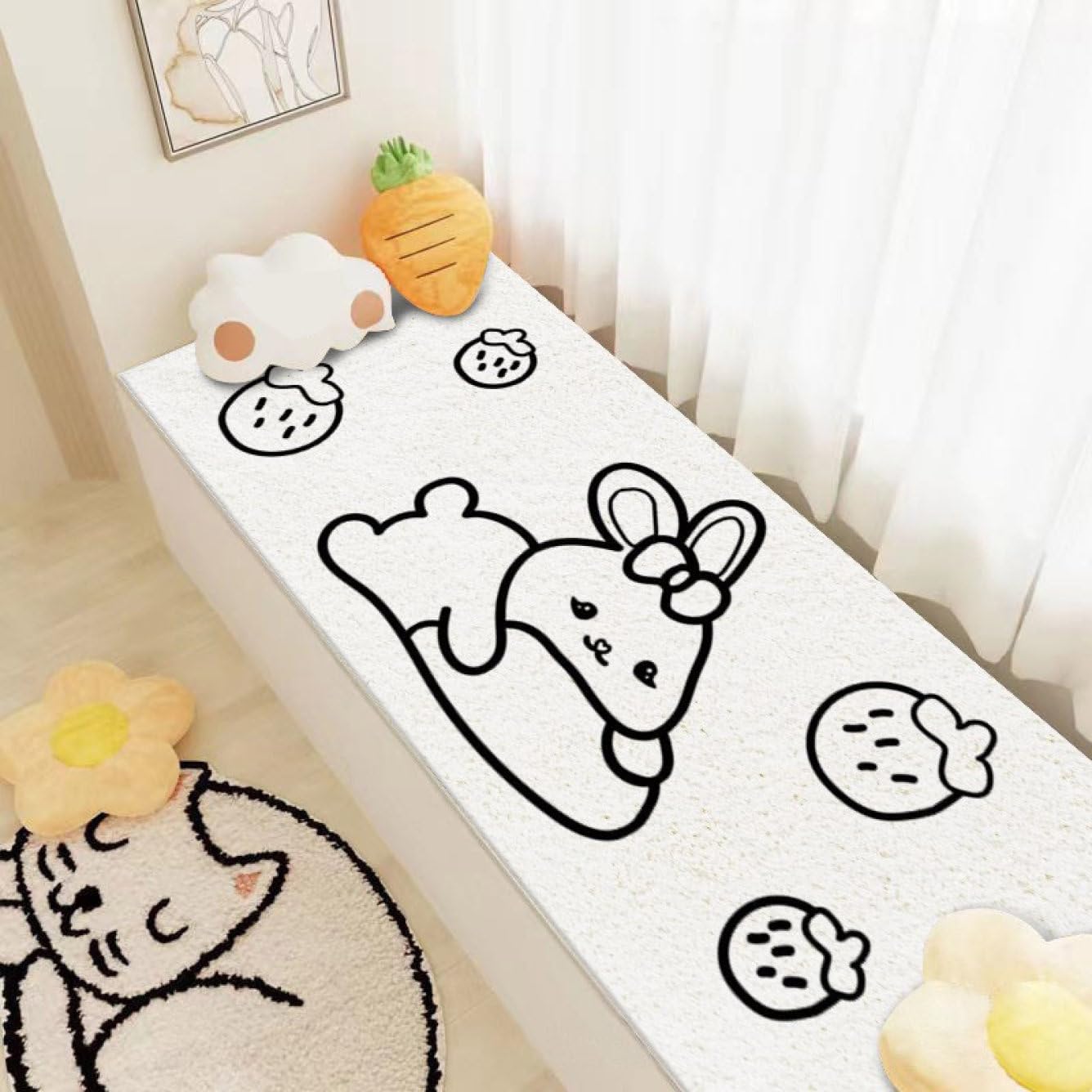【20%OFFクーポン】お部屋飾り ラグマット 花模様 40*120 大判 カーペット 民族風 西洋 ベッドサイドマット カラー13 滑り止め付き 長方形ラグ 洗える アニマル柄 ヨーロッパ風 インテリアマット おしゃれ ヨ