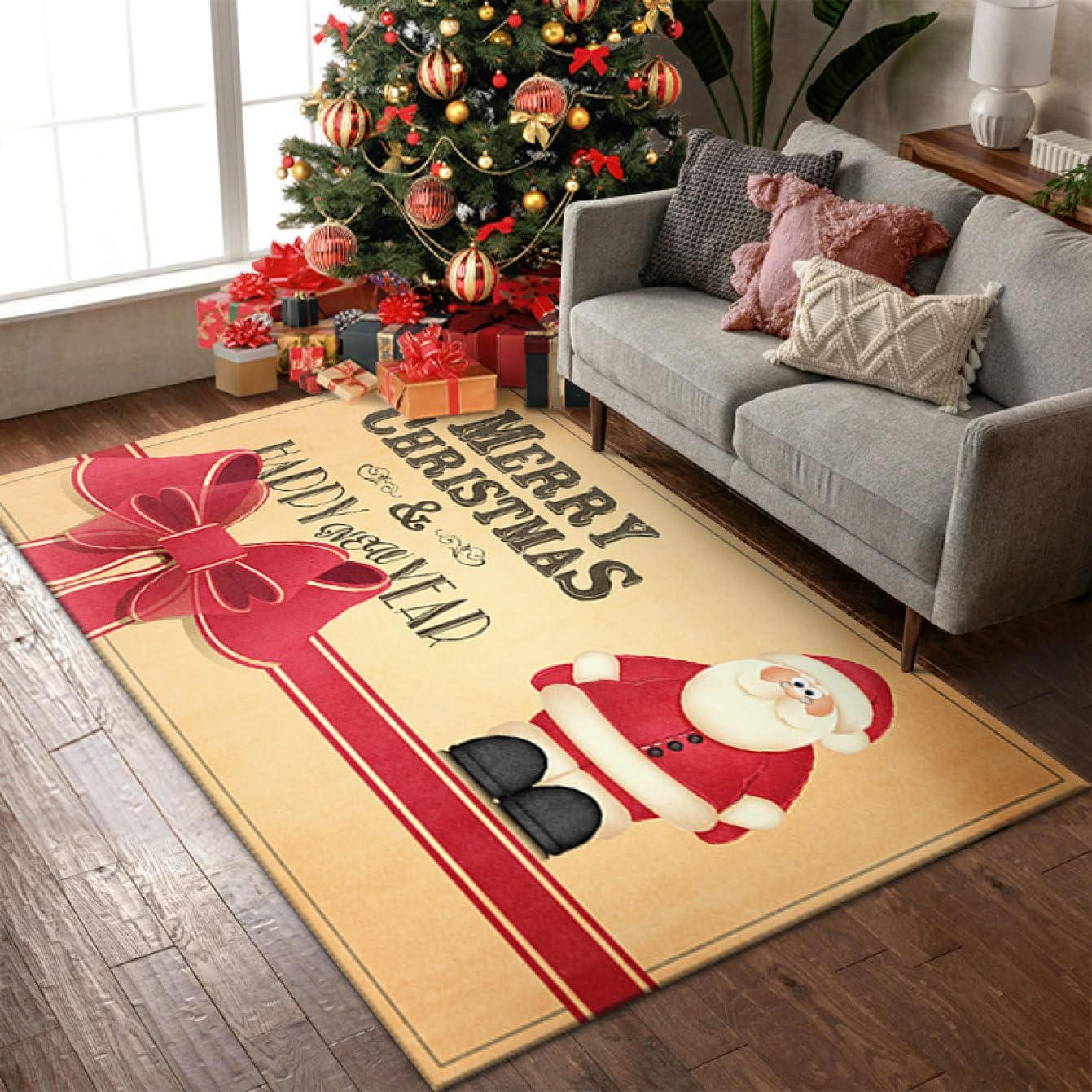 【20%OFFクーポン】クリスマスカーペット 滑り止め 敷物 50*80cm ドア 居間 寝室 デザイン03 バスルーム クリスマスマット お祝い おしゃれ モダン 可愛い 遮音 インテリア ダイニング ソファ 子供部屋 キ