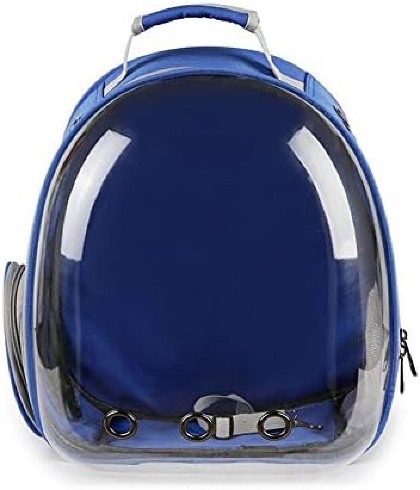 【20%OFFクーポン～】ペット用リュック 透明なPETバックパックソリッドカラーのファッションシンプルなスペースカプセル犬バッグ猫バッグ ペットキャリーバッグ (Color : Blue Size : 31x42x28cm