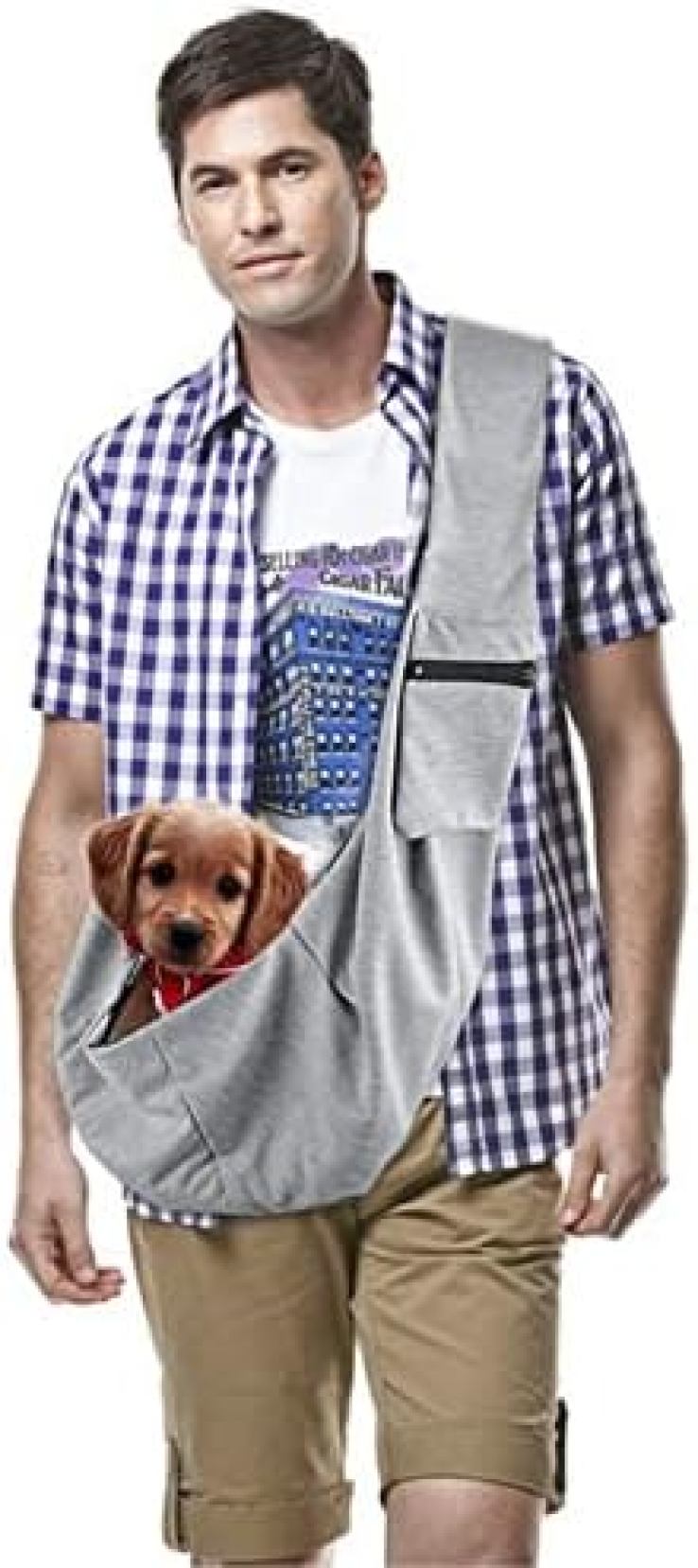 【20%OFFクーポン～】ペットキャリーバッグ ペットスリング子犬小型犬猫バッグ野外活動ショルダーバッグペットバッグバックパック大収納ポケット 旅行用 (色 : Grey Size : 15.7 inch)｜Yokos