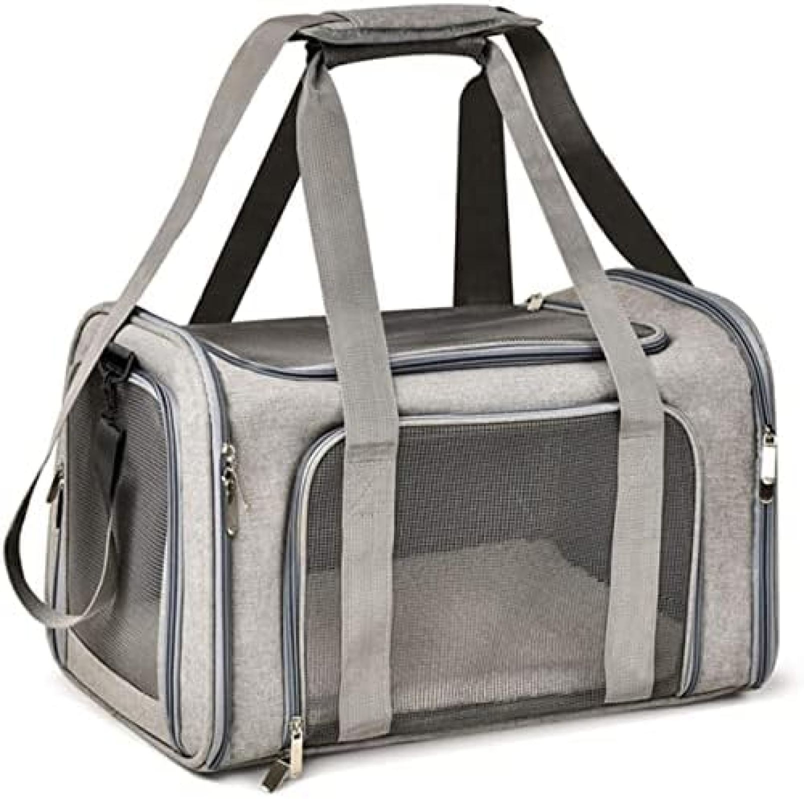 【20%OFFクーポン～】ペットキャリー グレー 猫キャリーバッグ ペットキャリー バッグ ペットショルダーバッグ 2way 小型犬 S 猫用 リュック 折りたたみ お出かけ 携帯便利 通気性がよい 飛び出し防止 お出かけ 旅
