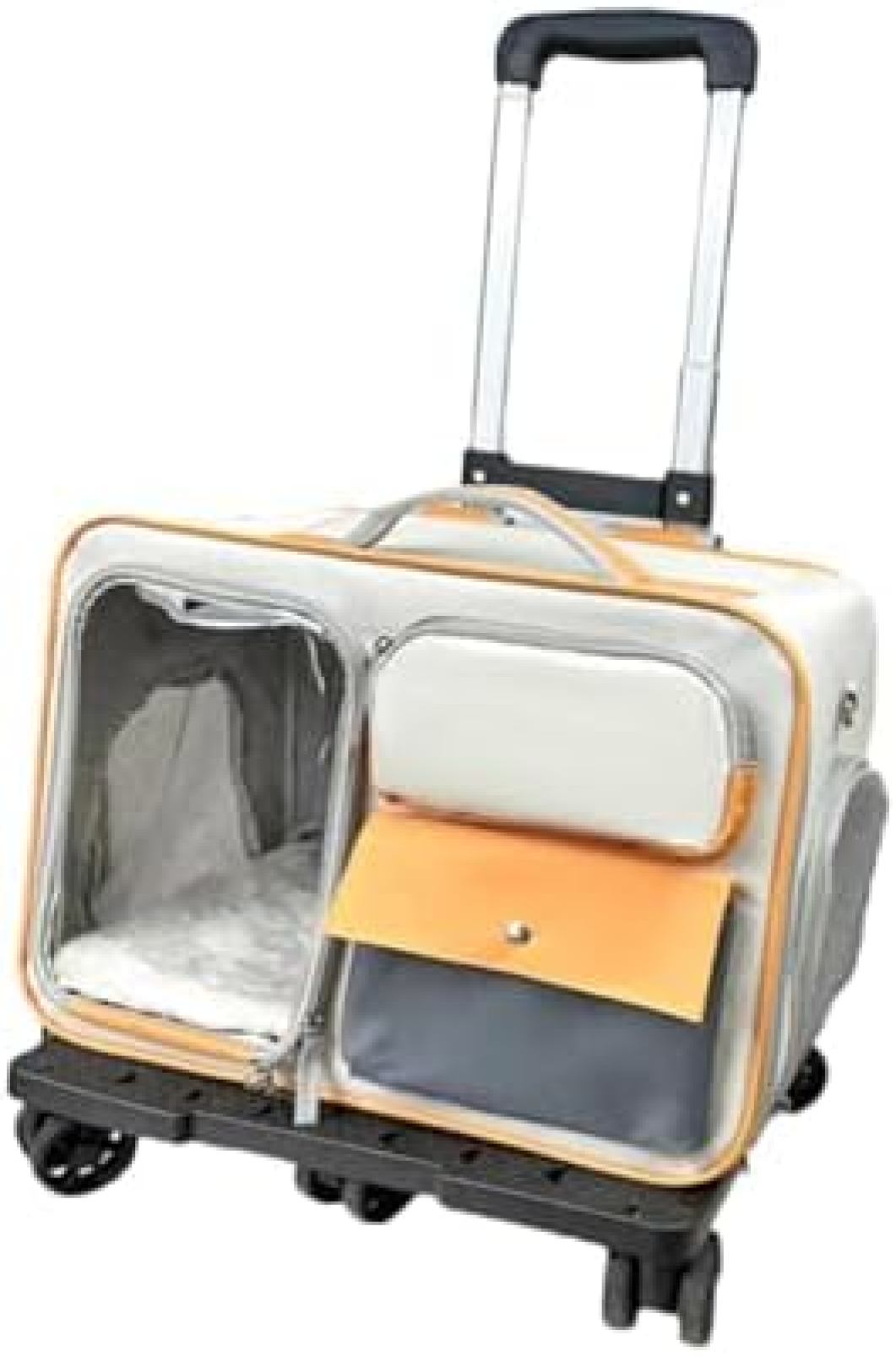 【20%OFFクーポン～】猫用旅行キャリーバッグ 猫用輸送キャリア ポータブル猫用キャリア 車輪付き 小型犬 猫 旅行 キャンプ用