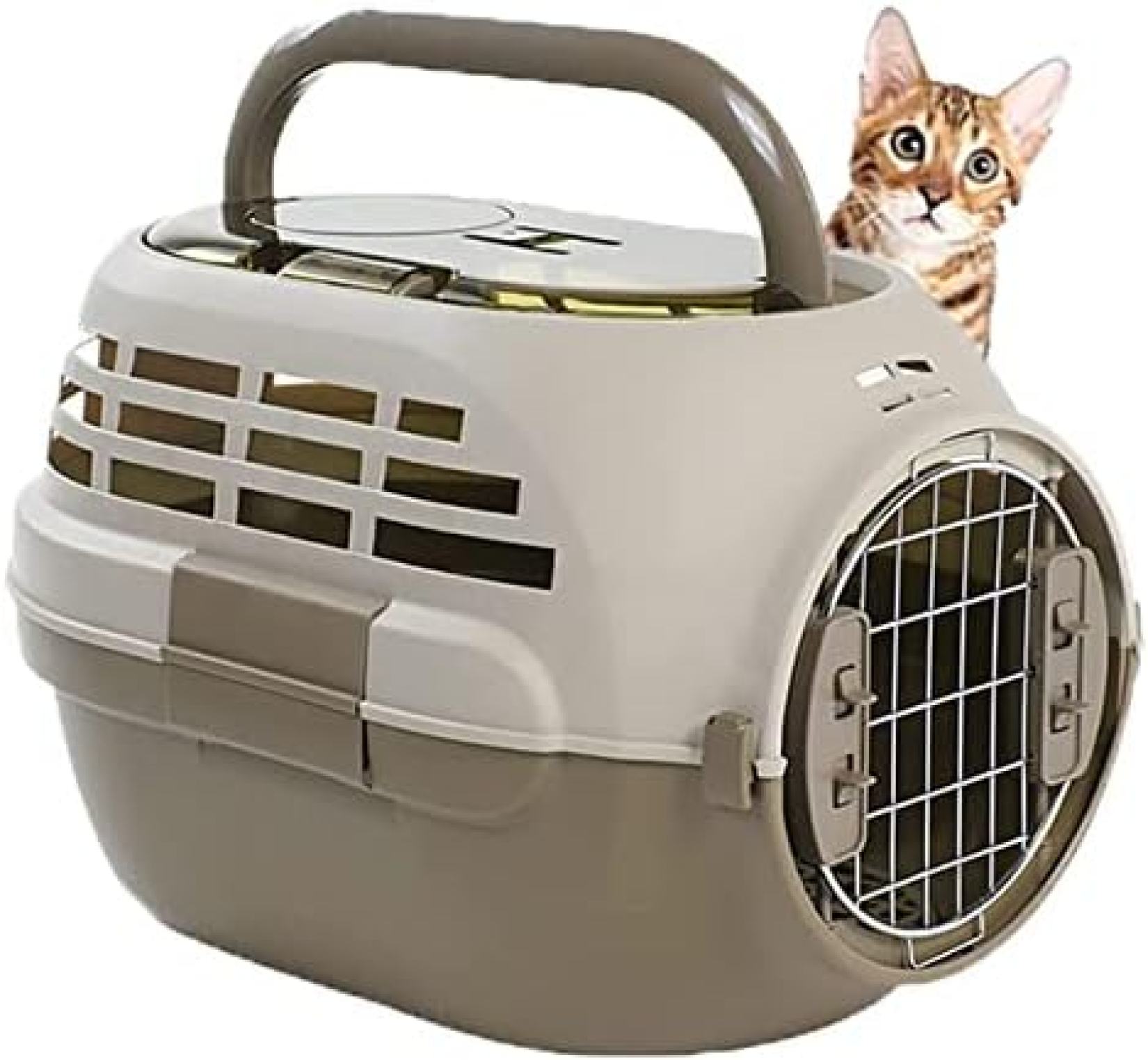 【20%OFFクーポン~】猫 キャリーバッグ ペット キャリー お出かけバック コンテナ ハード 耐荷重7Kg ゲージ 航空輸送ボックス キャンピング ダブルドア 中型大型猫用?小型犬 小動物用 コンパクト ポータブル 軽量|Yokos