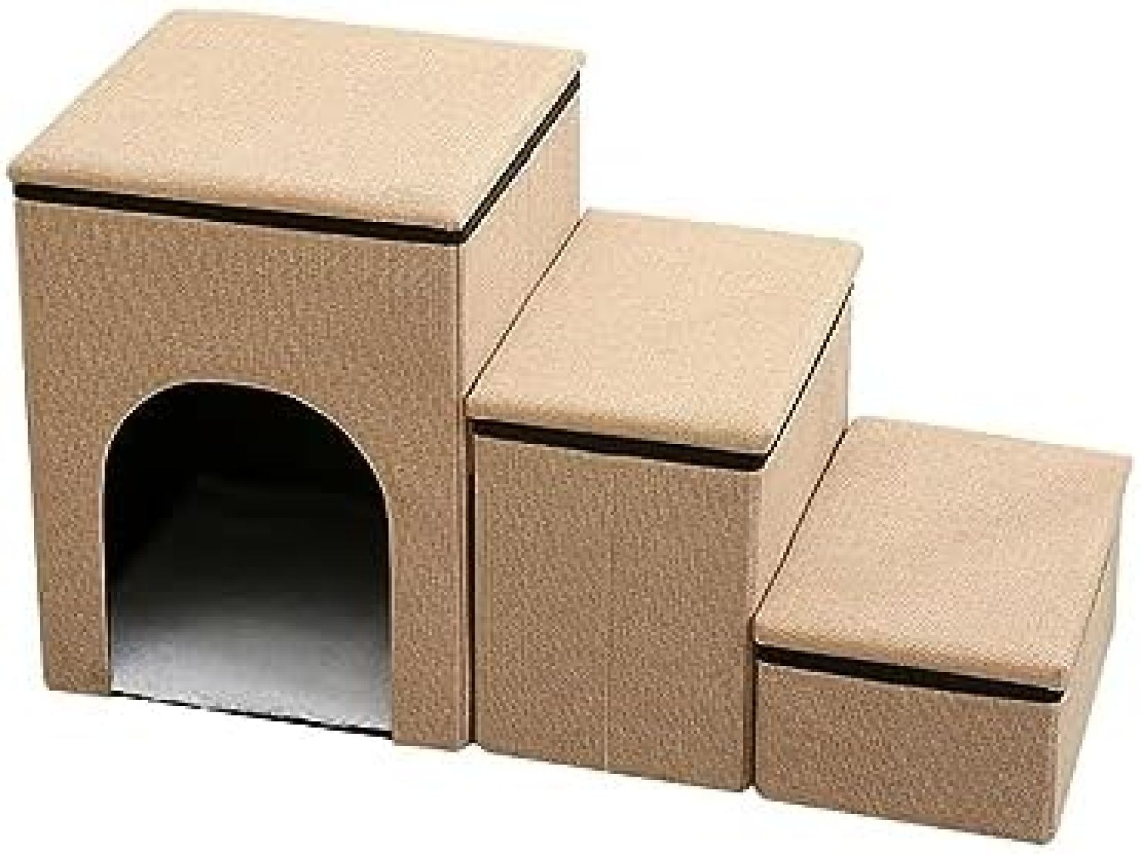 【20%OFFクーポン】折りたたみ式ペット階段犬用階段はしごソファハイベッドラウンジ用ポータブルペットはしご快適なペット犬用ステップペット収納ステッパー猫用犬用ステップ カーキ 6,233円