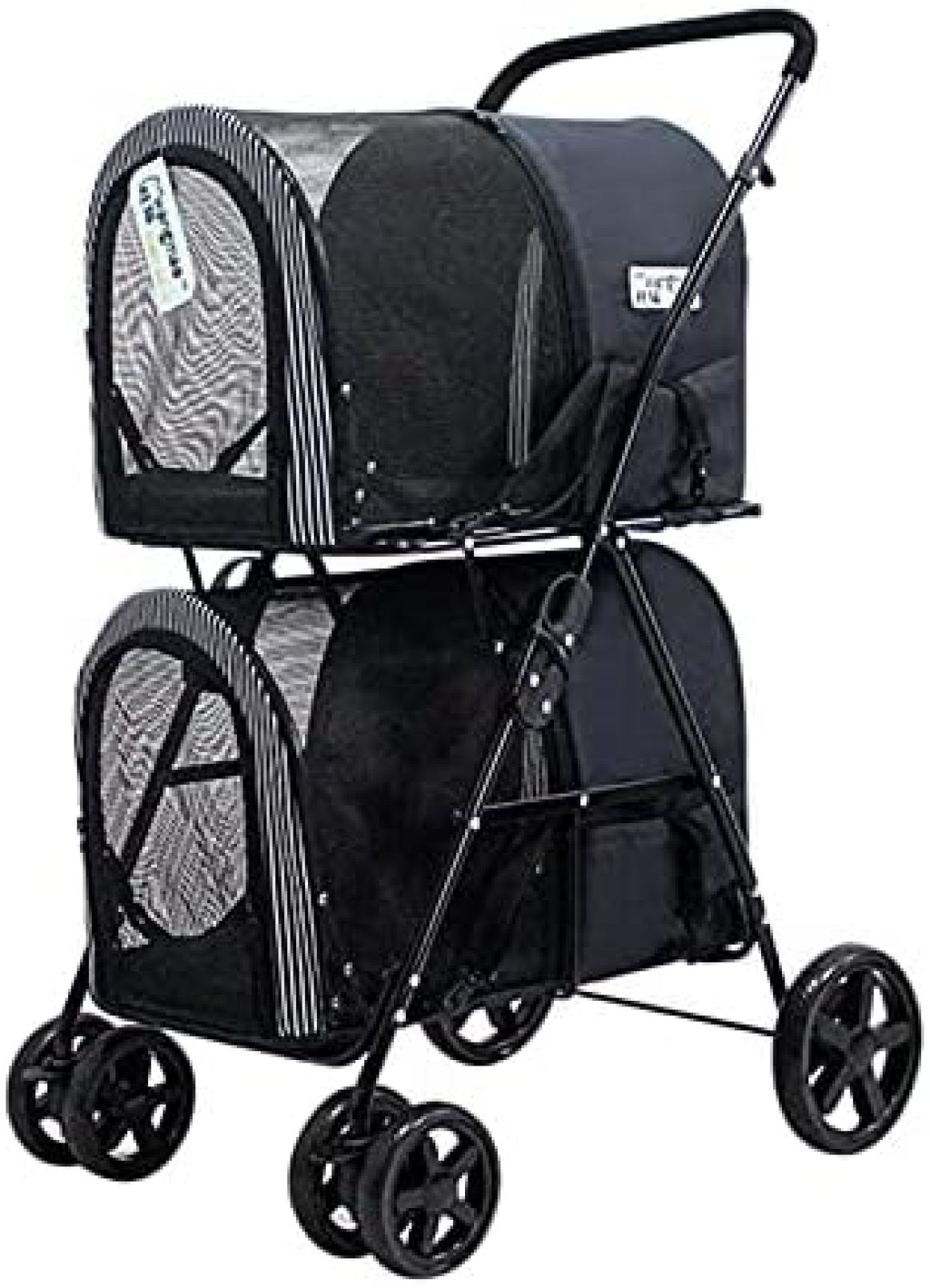 【20%OFFクーポン~】ペットカート ベビーカー 犬 猫 バギー 多頭 犬用ベビーカーダブル中型犬用小型犬用4輪軽く折りためるポケットダブルトロリー屋外旅行用品アップ/ダウン20KG以内