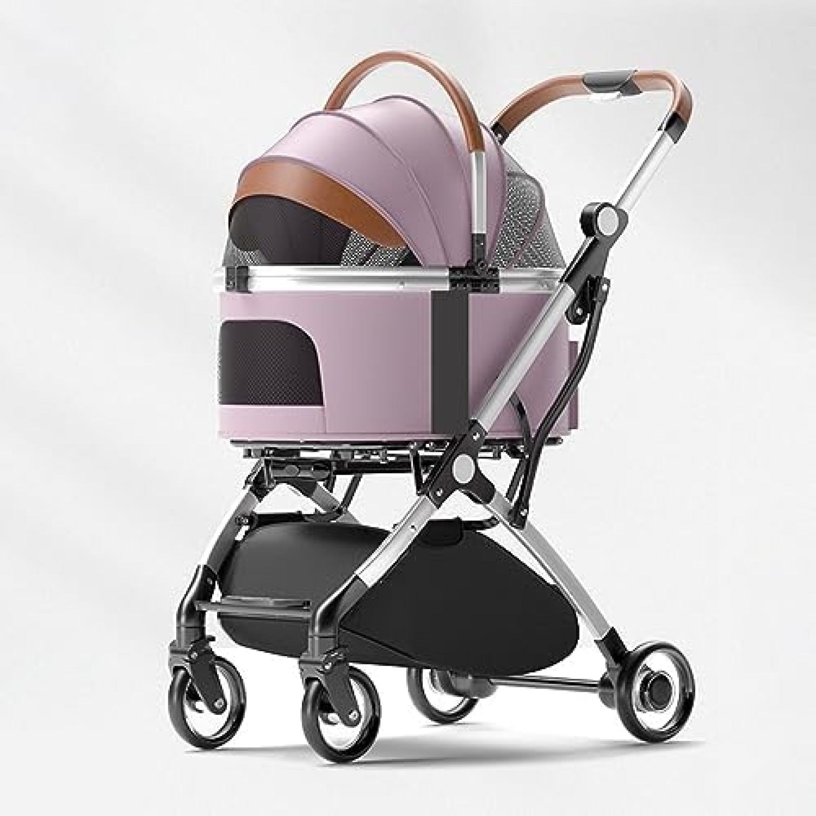 【20%OFFクーポン～】ペットカート ベビーカー 犬 猫 バギー 多頭 ペット用ベビーカー - 小型犬用犬用ベビーカー 猫用ベビーカー ペット用ベビーカー 折りたたみ式 収納バスケットとカップホルダー収納ポケット付き