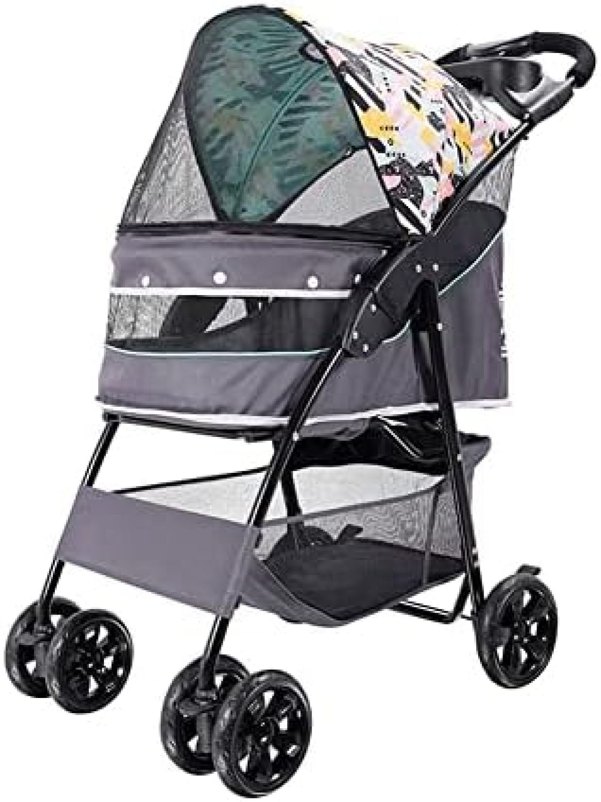 【20%OFFクーポン～】ペットカート ペット用 バギー 犬 キャリーカート 猫用 取り外し可能折り畳み 前輪360° 飛び出し防止 高強度EAV車輪 後輪ブレーキ付 多機能 軽量 老犬介護用 補助介護 耐荷重 通院 旅行 4