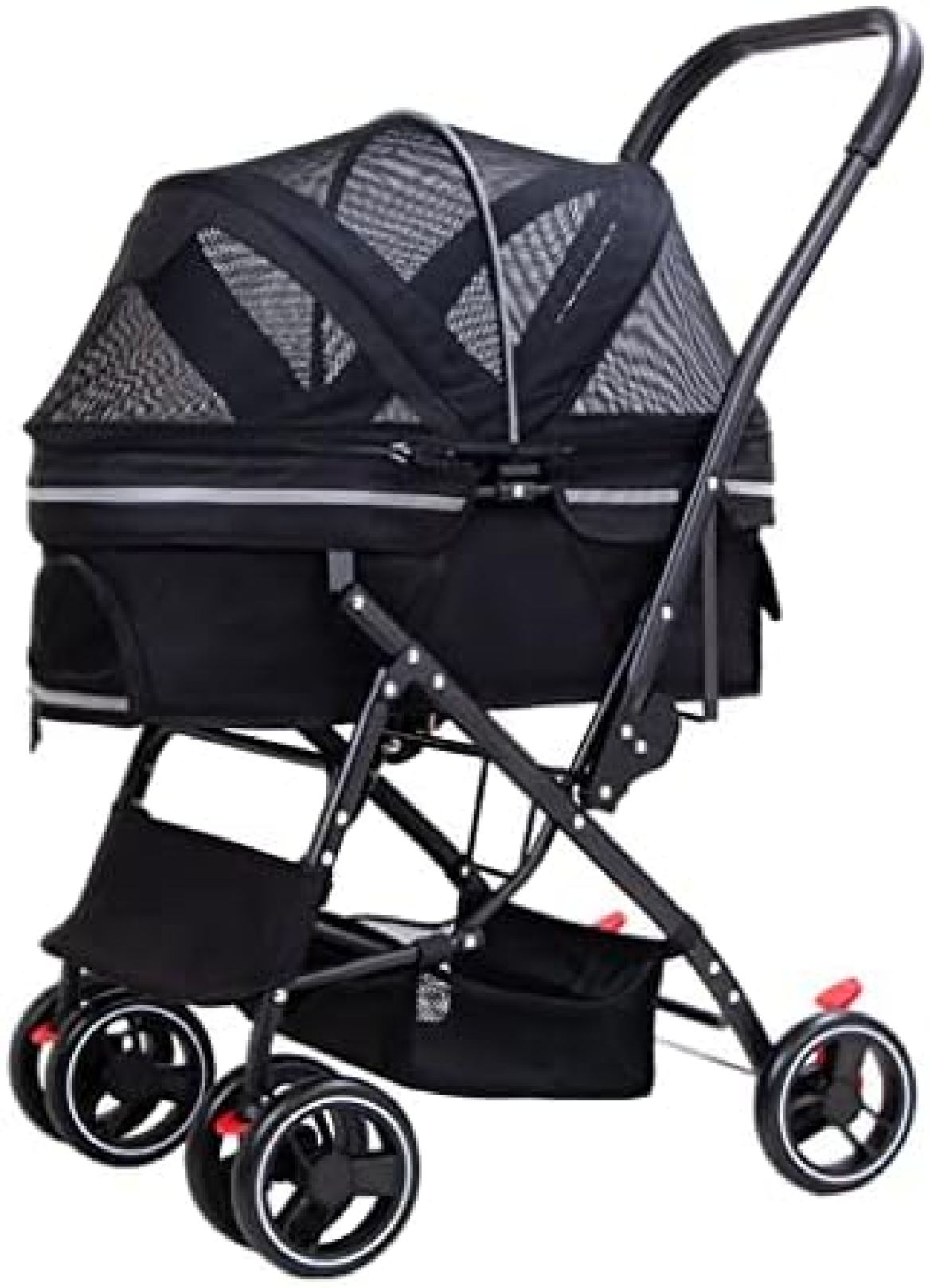 【20%OFFクーポン～】ペットカート ベビーカー 犬 猫 バギー 多頭 中型犬用犬用ベビーカー 小型中型犬用ペットベビーカー 犬猫用ベビーカーキャリア 耐久性のあるホイール付き軽量ベビーカートラベルキャリッジペットベビーカー