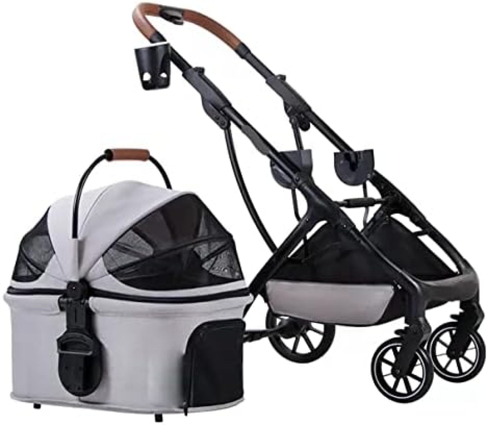 【20%OFFクーポン～】ペットカート ベビーカー 犬 猫 バギー 多頭 ペットカート分離型 ペットバック 車載用バック4輪キャッツトロリー 折りたたみ ペット用バギー 前輪360°回転 ブレーキ付き犬用ベビーカー耐荷重20K
