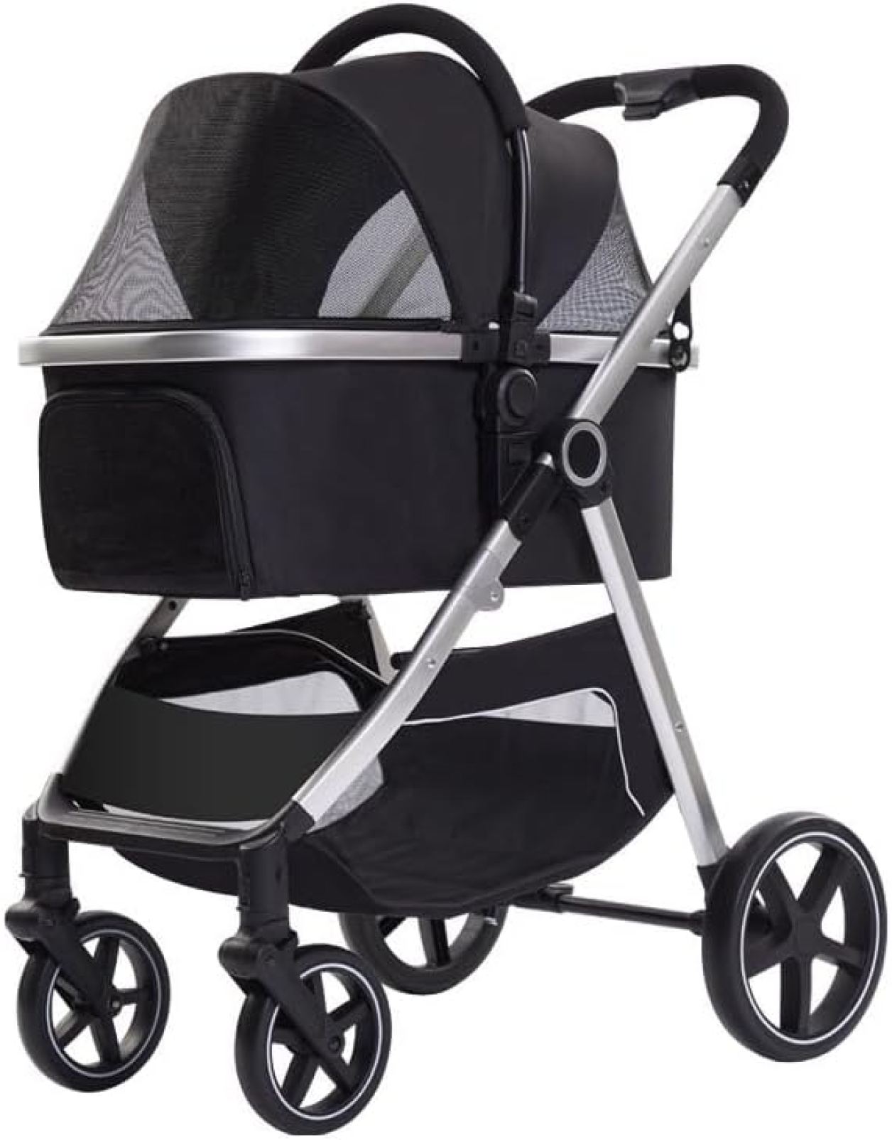 【20%OFFクーポン～】ペットカート 54*26*94cm 分離型超大型スペース四輪ペットキャリア 犬猫用ペットキャリア サンシェード付き 着脱式クロスボディペットキャリア｜Yokos