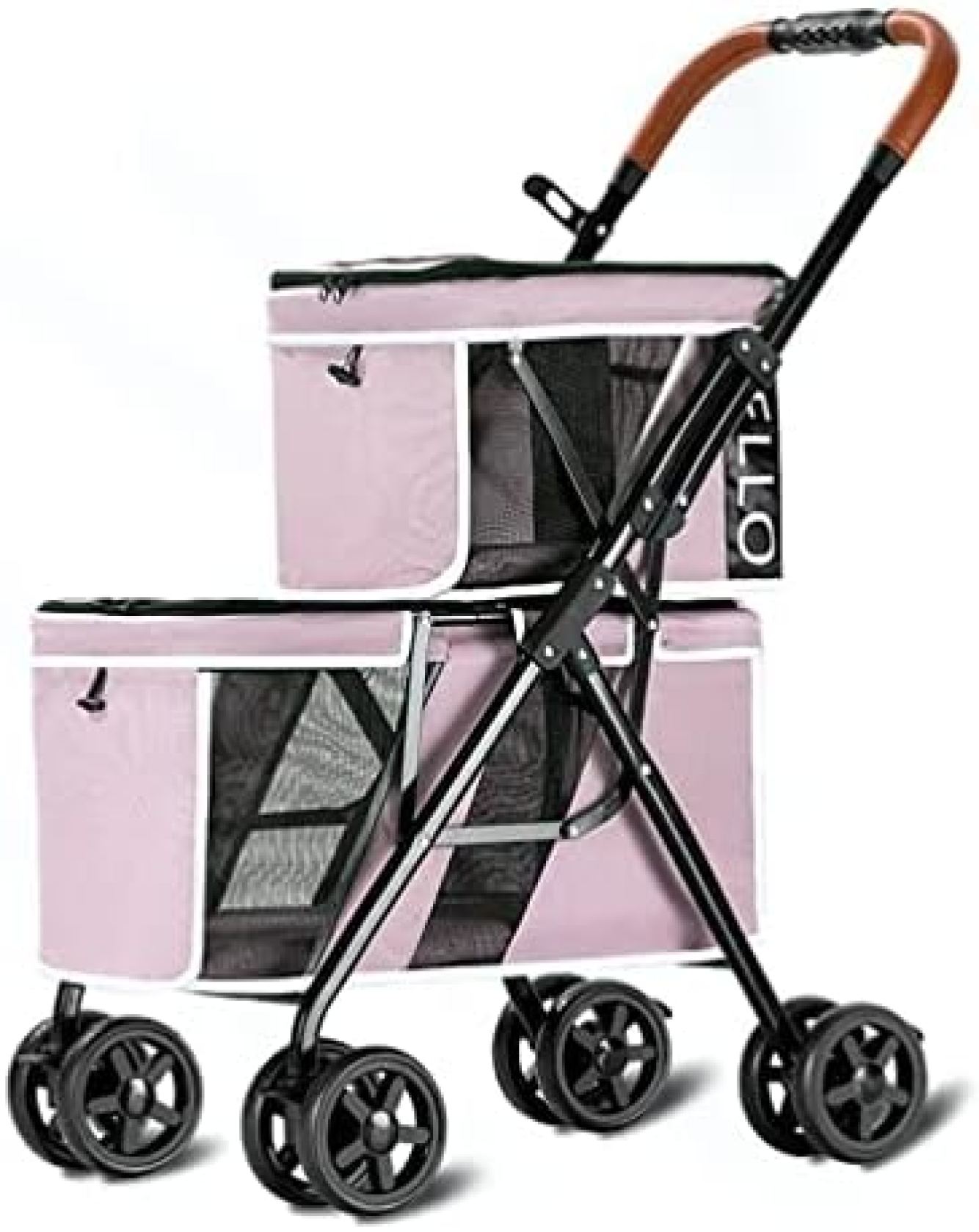 【20%OFFクーポン～】ペットカート ベビーカー 犬 猫 バギー 多頭 二層折りたたみ式ペットストローラー 多機能ペット猫と犬のジョギングベビーカー ポータブルペットトラベルシステム