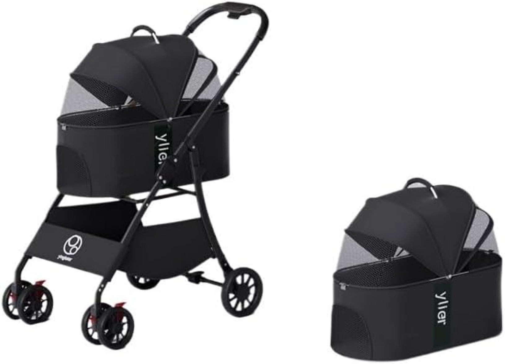【20%OFFクーポン～】ペットバギー ペットカート ベビーカー 犬 猫 バギー 多頭 小型および中型犬用ペットベビーカー 軽量で折りたたみ可能 屋外旅行用の小型ペットベビーカー 犬カート