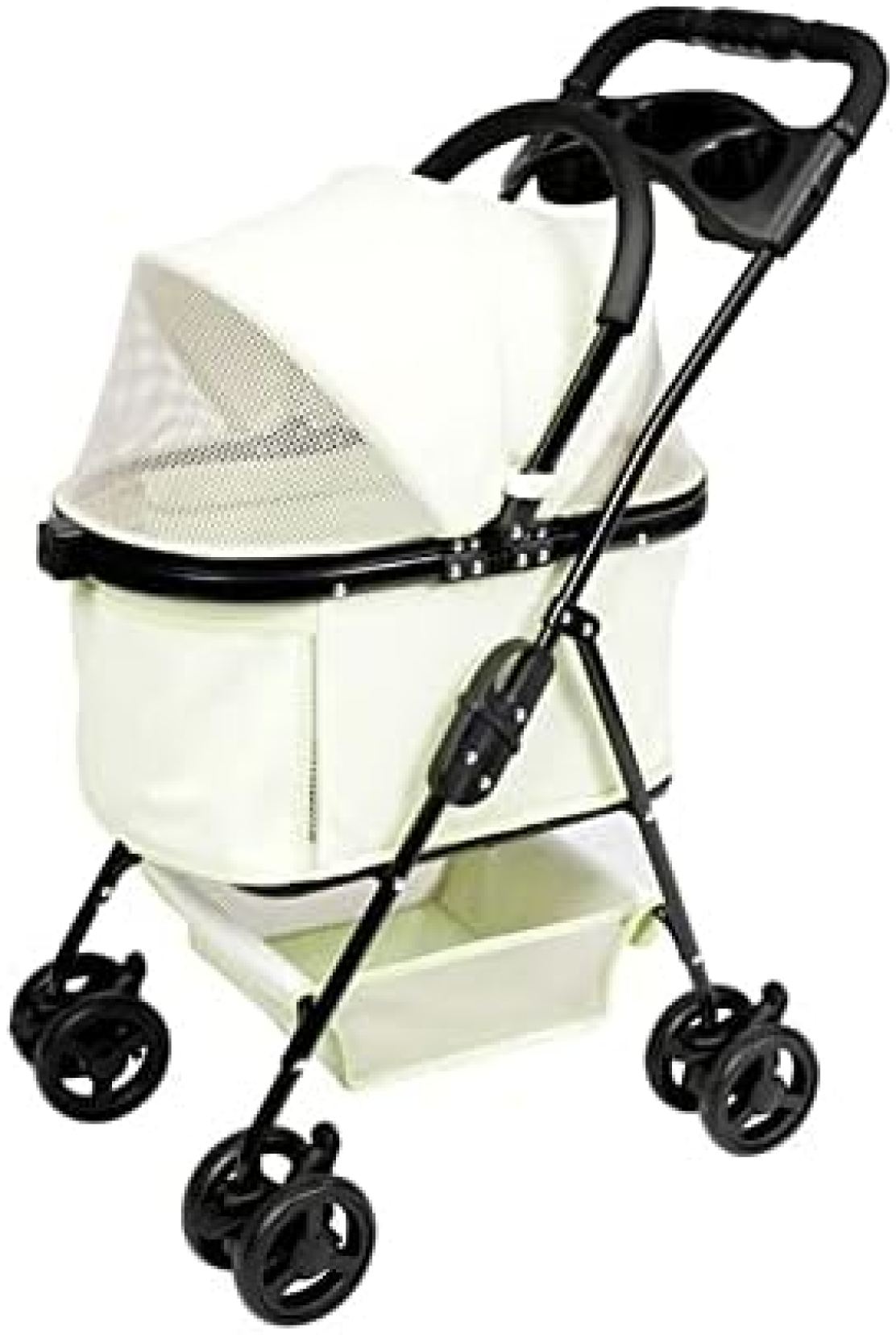 【20%OFFクーポン～】ペットカート ベビーカー 犬 バギー 小型犬 中型犬 猫 4輪 軽量コンパクト 飛び出し防止リード2本付き 前輪360°回転 後輪ブレーキ付き 折りたたみ 組み立て簡単 最大積載量 / LBS 33