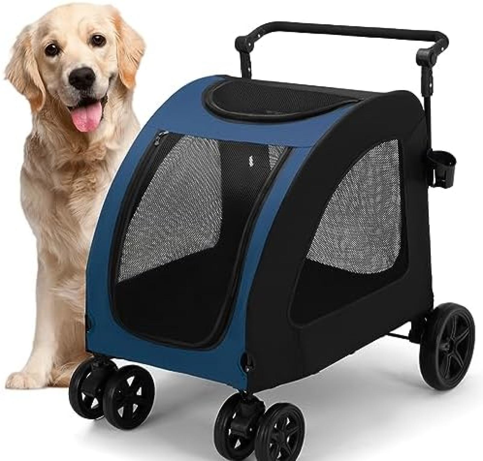 【20%OFFクーポン～】ペットカート ベビーカー 犬 猫 バギー 多頭 大型犬ペットカート 折りたたみ ドッグカート 犬 カート 前輪360°回転 後輪ブレーキ付き 多機能 犬用ベビーカー 猫犬兼用 散歩 外出便利 耐荷重5