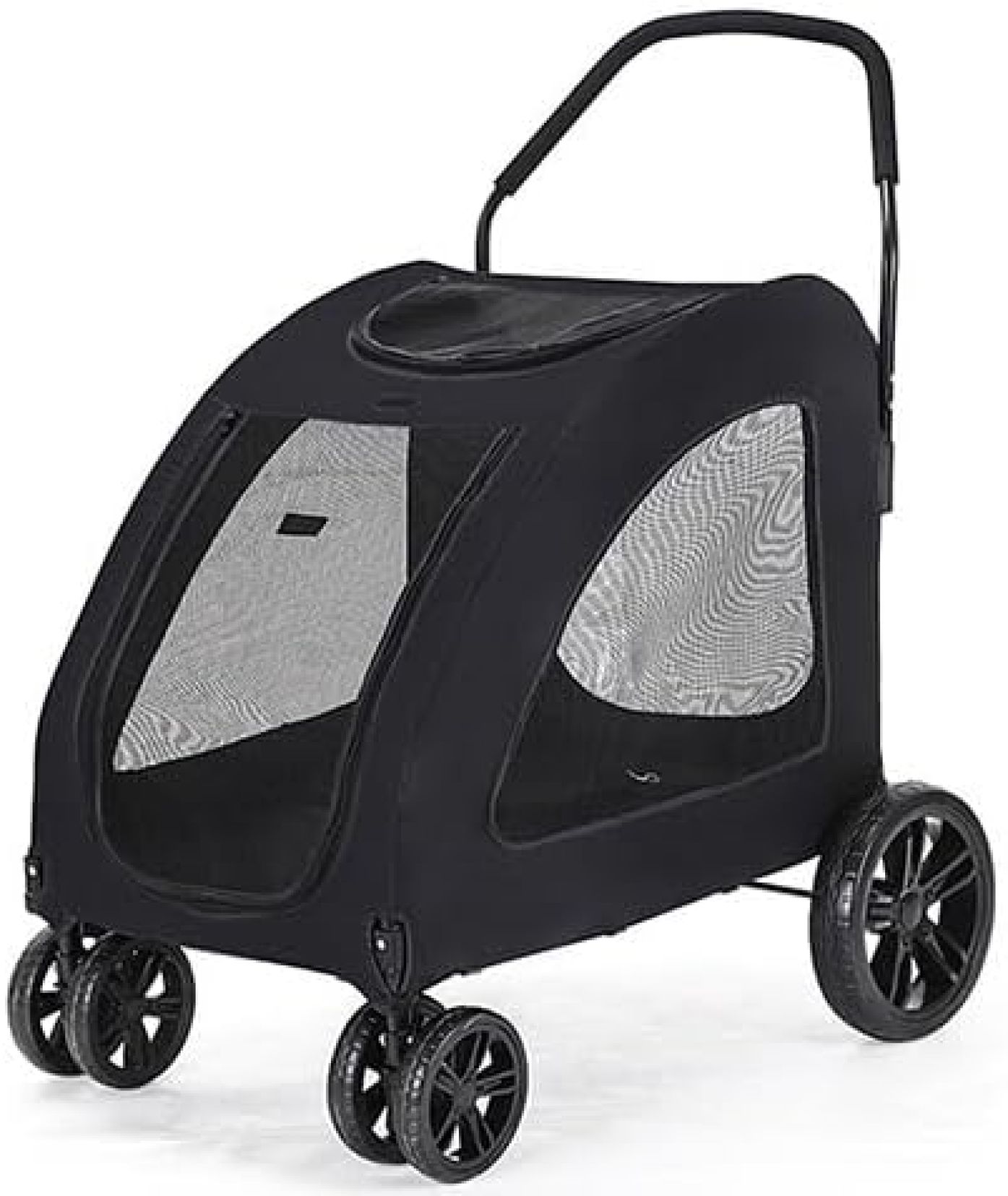 【20%OFFクーポン～】ペットカート 大型犬用ベビーカー ペットバギー 多頭中小型犬?猫 多頭用 多機能 カート 耐荷重50Kg 飛び出し防止リード2本 360°回転 後輪ブレーキ付き折りたたみ 組み立て簡単