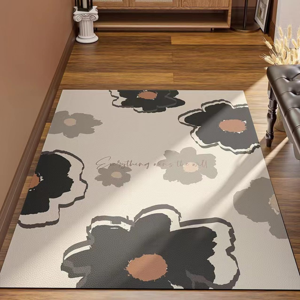 【20%OFFクーポン】滑り止め キッチンマット デザイン04 拭ける 防汚 キッチンマット 防水性 フロア マット 春 夏 薄手 45*75 ウォッシャブル 花模様 北欧 洗濯不要 台所マット キッチンラグ ロングマット