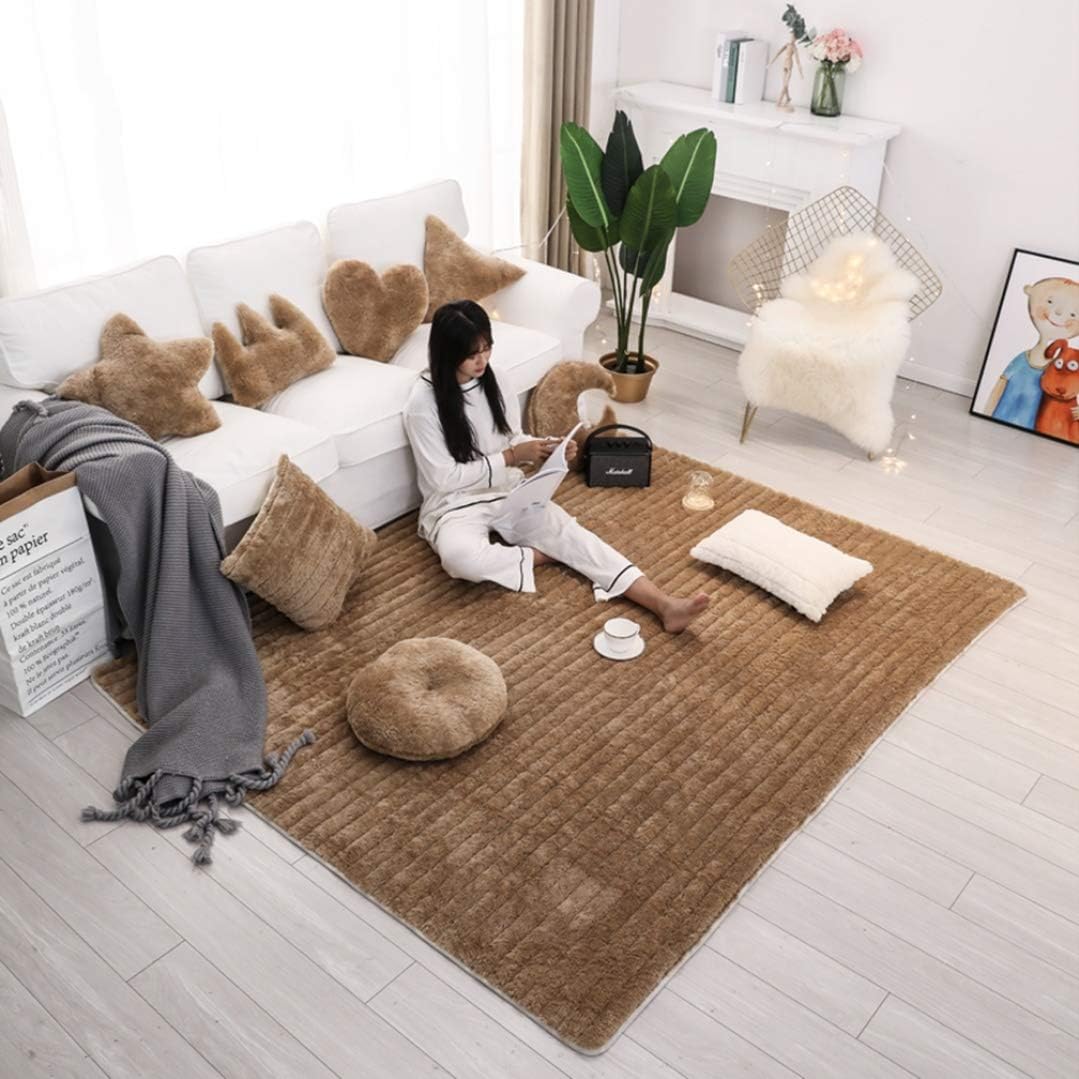 【20%OFFクーポン】カーペット室内 屋内 おしゃれ 長方形 玄関ラグマット 北欧風 ナチュラル 西海岸 かわいい コーヒー色 コットン モダン 冬用 ボーダー 無地デザイン アクセントマット 90*210 玄関マット 応