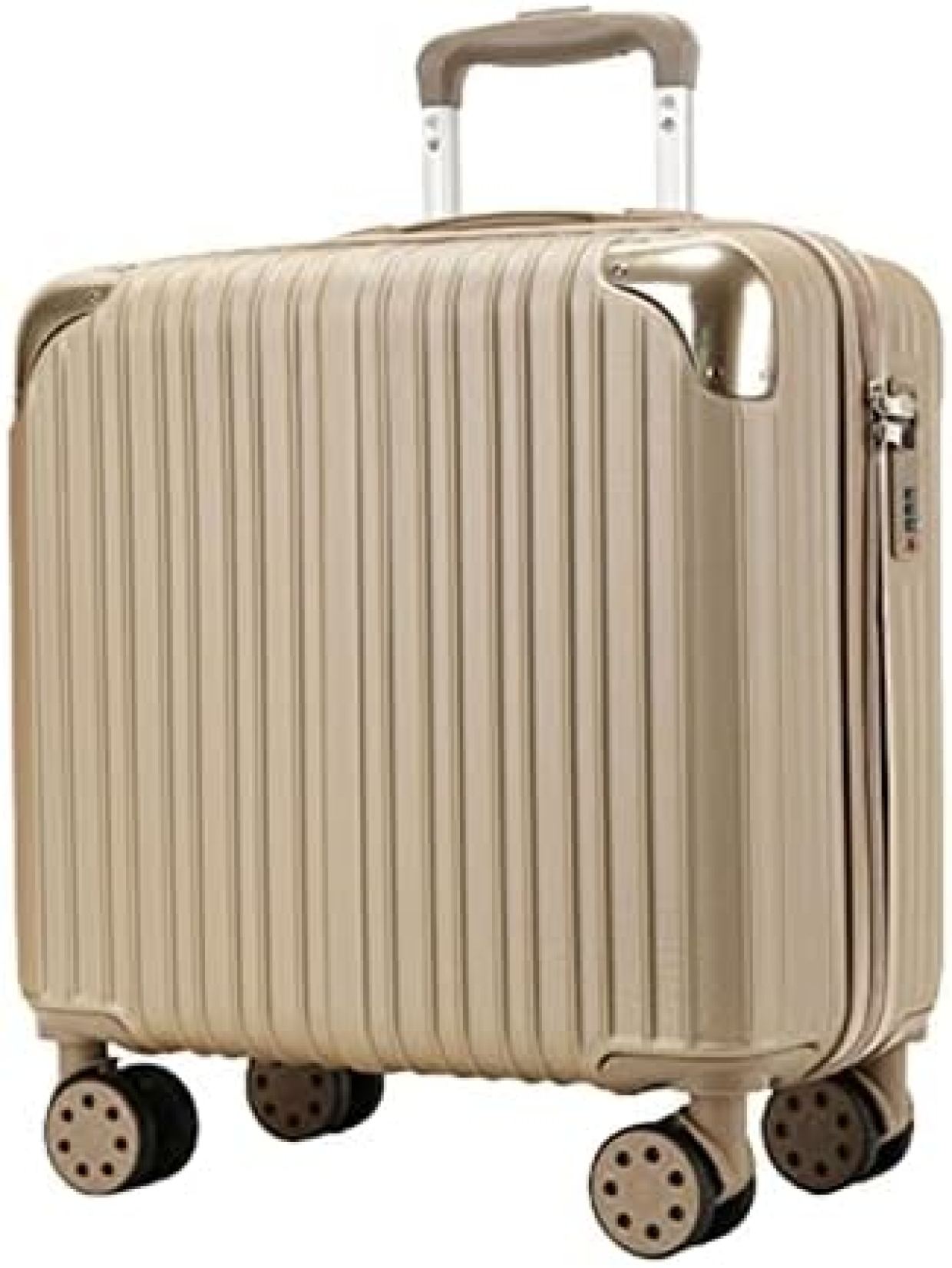 【20%OFFクーポン～】スーツケース キャリーケース 機内持ち込み キャリーバッグ ファスナー式 超軽量 小型 耐衝撃 静音 ダブルキャスター 360度回転 旅行 ビジネス ゴールド 出張 1-2泊｜Yokos