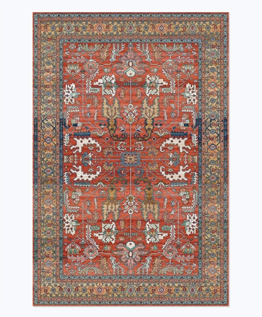 【20%OFFクーポン】160*230cm 140cm ラグマット リーフ柄 トルコ 製 絨毯風 センターラグ ペルシャ柄 ウィルトン織り柄 グリーン レッド 緑 赤 ヨーロピアン タイプ14 ラグ マット カーペット ラグ