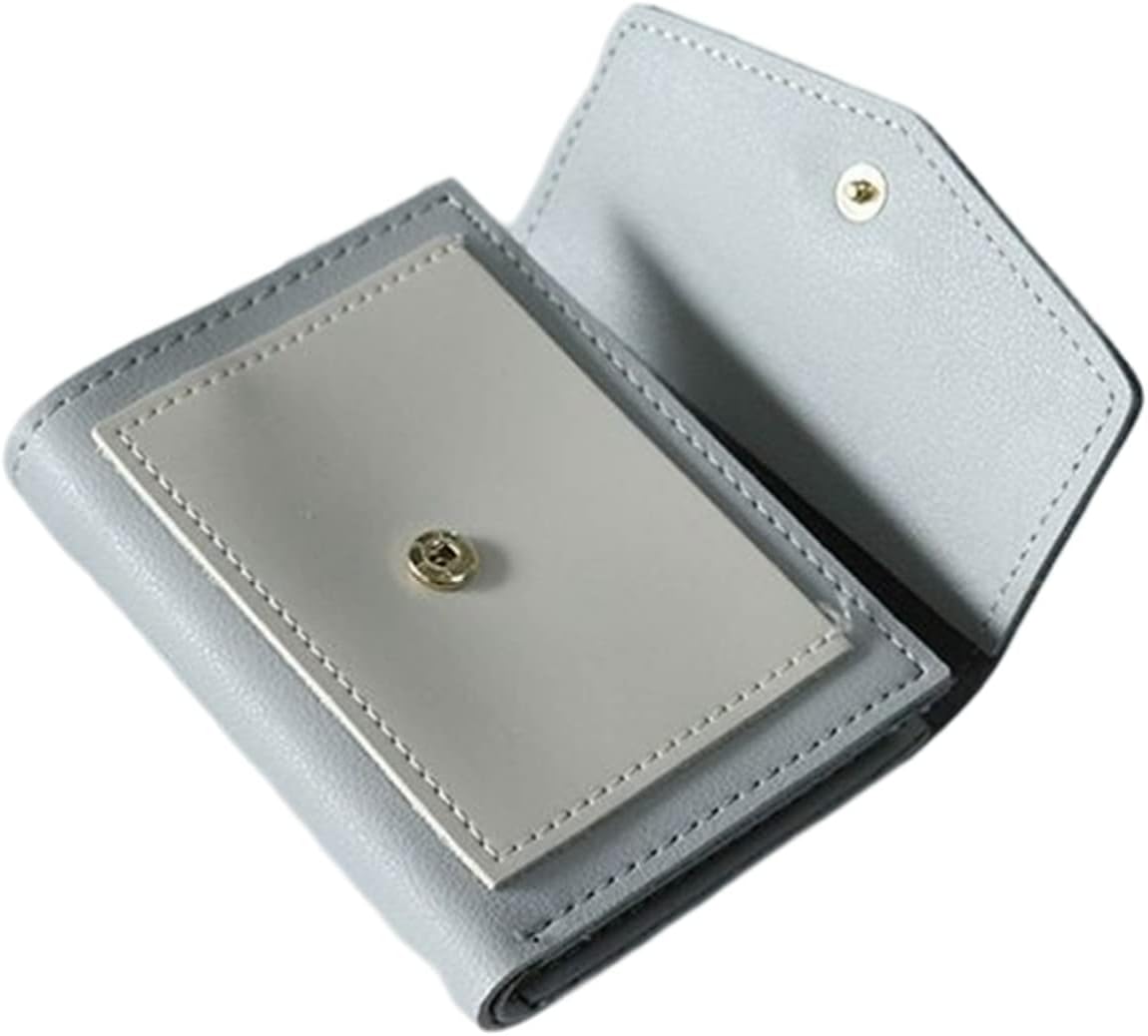 【20%OFFクーポン】小さい財布 レディース 財布 三つ折り 無地 バイカラー ボタン 軽い 大容量 カード入れ 小銭入れ 多機能 取り出しやすい ウォレット コインケース ファッション シンプル プレゼント 母の日 グレ