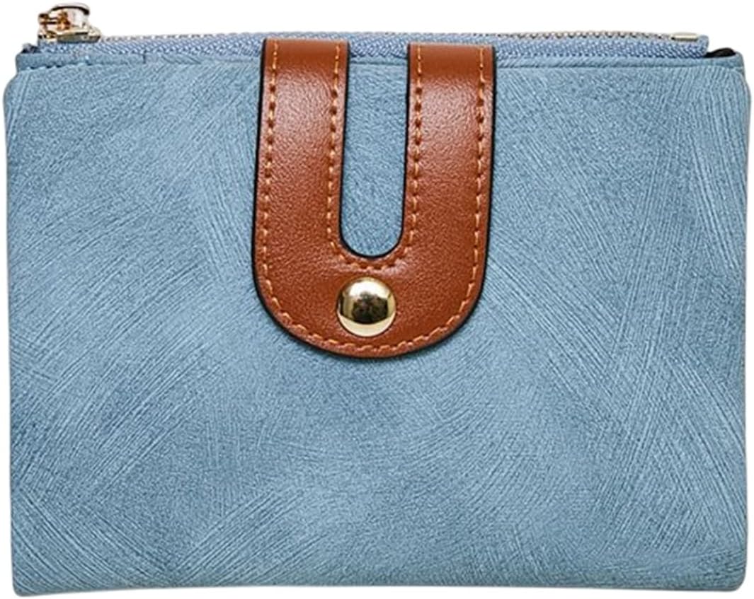 【20%OFFクーポン】ミニ財布 レディース 財布 ファスナー ボタン バイカラー 小さめ 2つ折り コンパクト 軽い コインケース おしゃれ シンプル 大容量 スキミング防止 多機能 カード入れ 小銭入れ ウォレット ギフ
