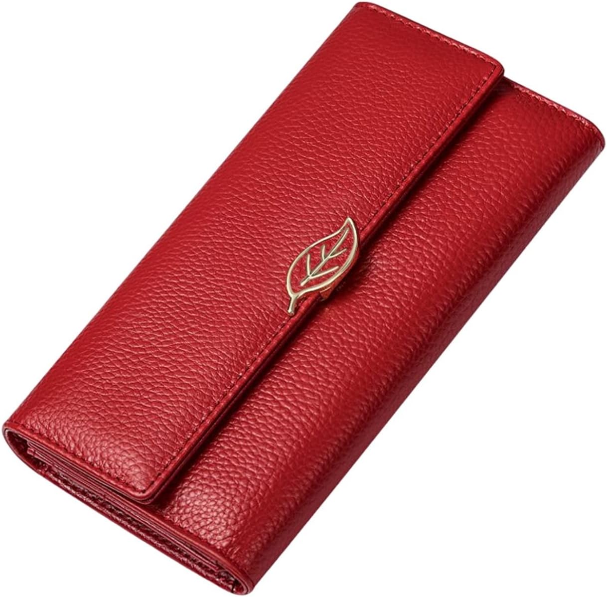【20%OFFクーポン】長財布 ウォレット レディース 葉 三つ折り かぶせ蓋 ボタン ファスナー 財布 大容量 カード スマホ入れ可 レシートと小銭 多機能 スキミング防止 使いやすい お手頃 コインケース ファッション