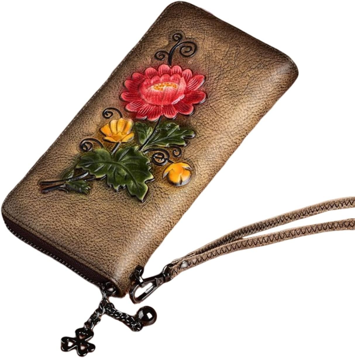 【20%OFFクーポン】長財布 レディース 大人 花柄 ジッパー 財布 大容量 カード入れ レシートと小銭 スマホ入れ可 多機能 スキミング防止 マチ付き 取り出しやすい お手頃 おしゃれ 美しく コインケース ウォレット